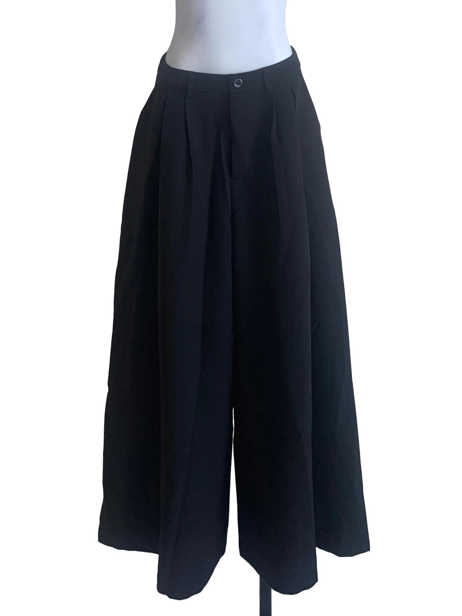 Oil Black Wide Leg Culottes