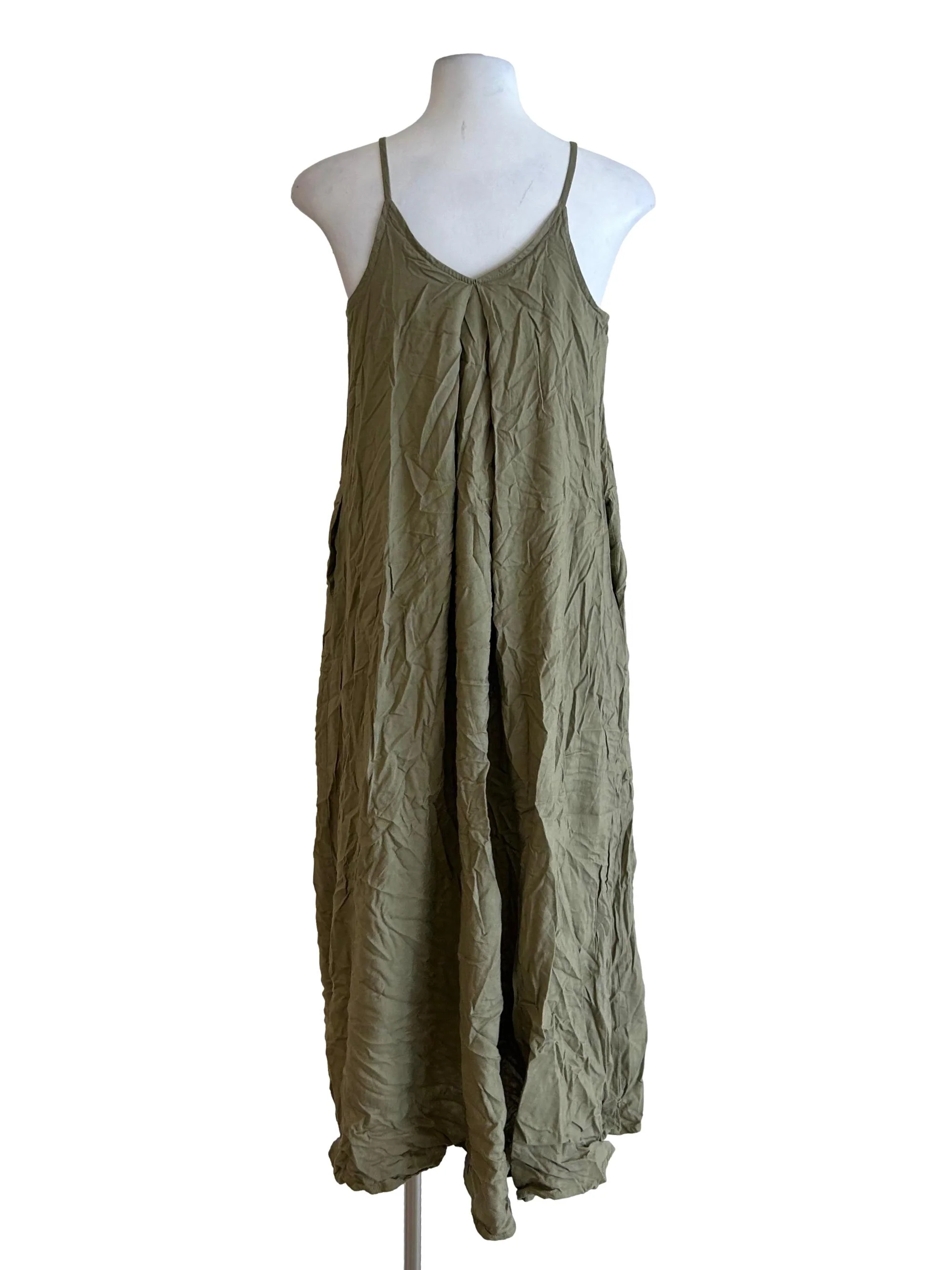 Olive Green Cami Dress - Image 2