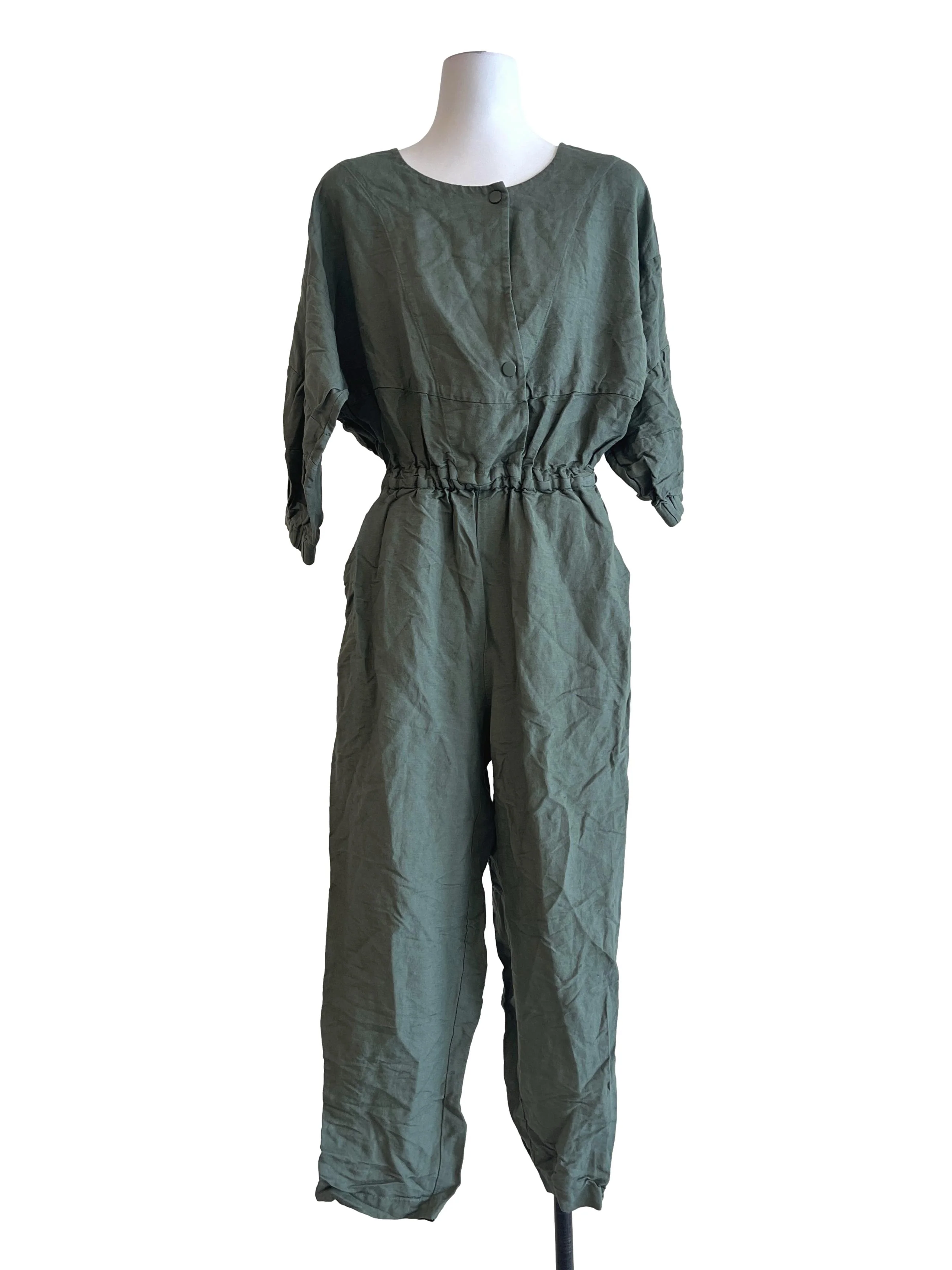 Olive Green Halter Neck Jumpsuit