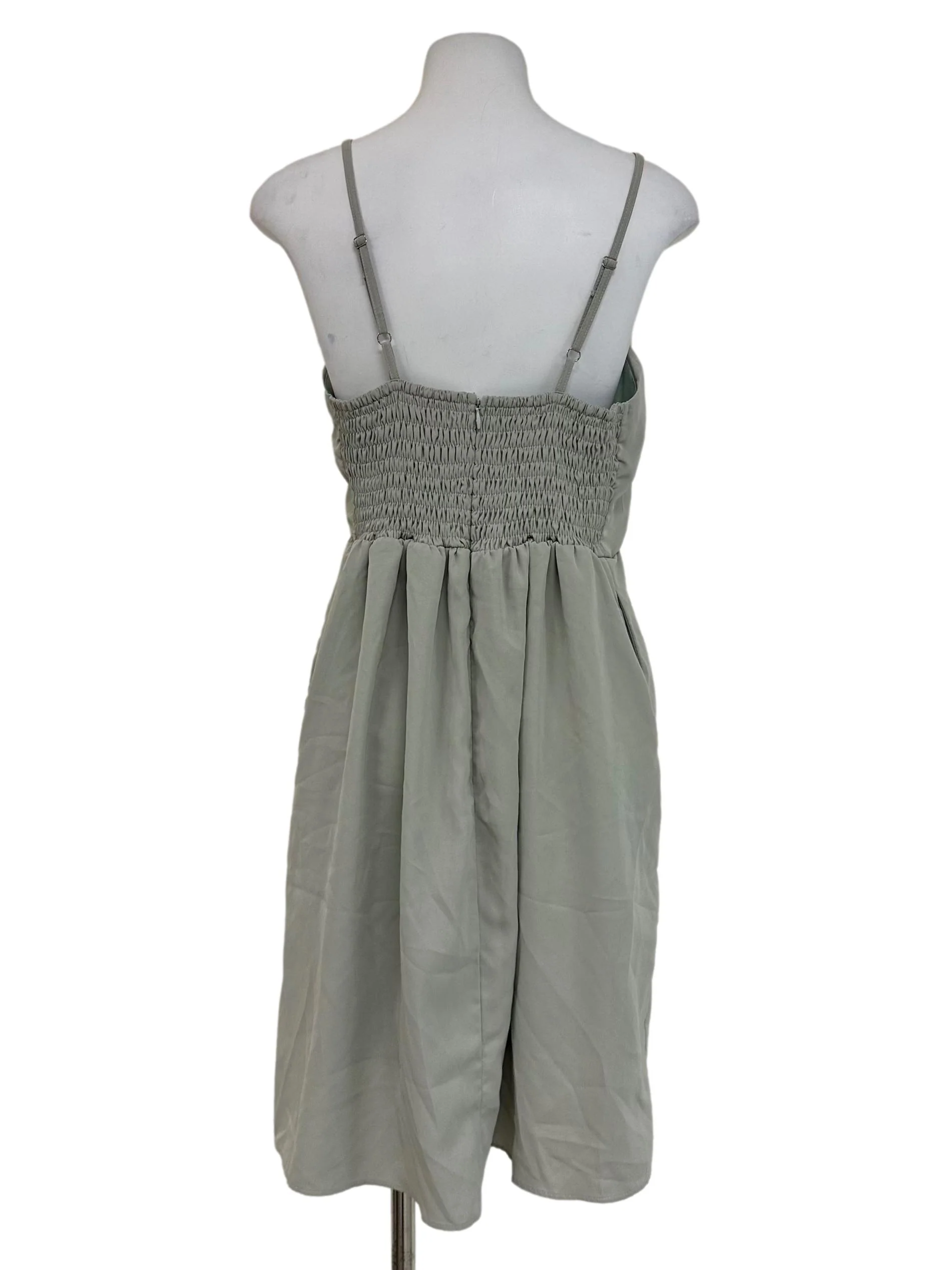 Olive Green Sleeveless Dress - Image 2