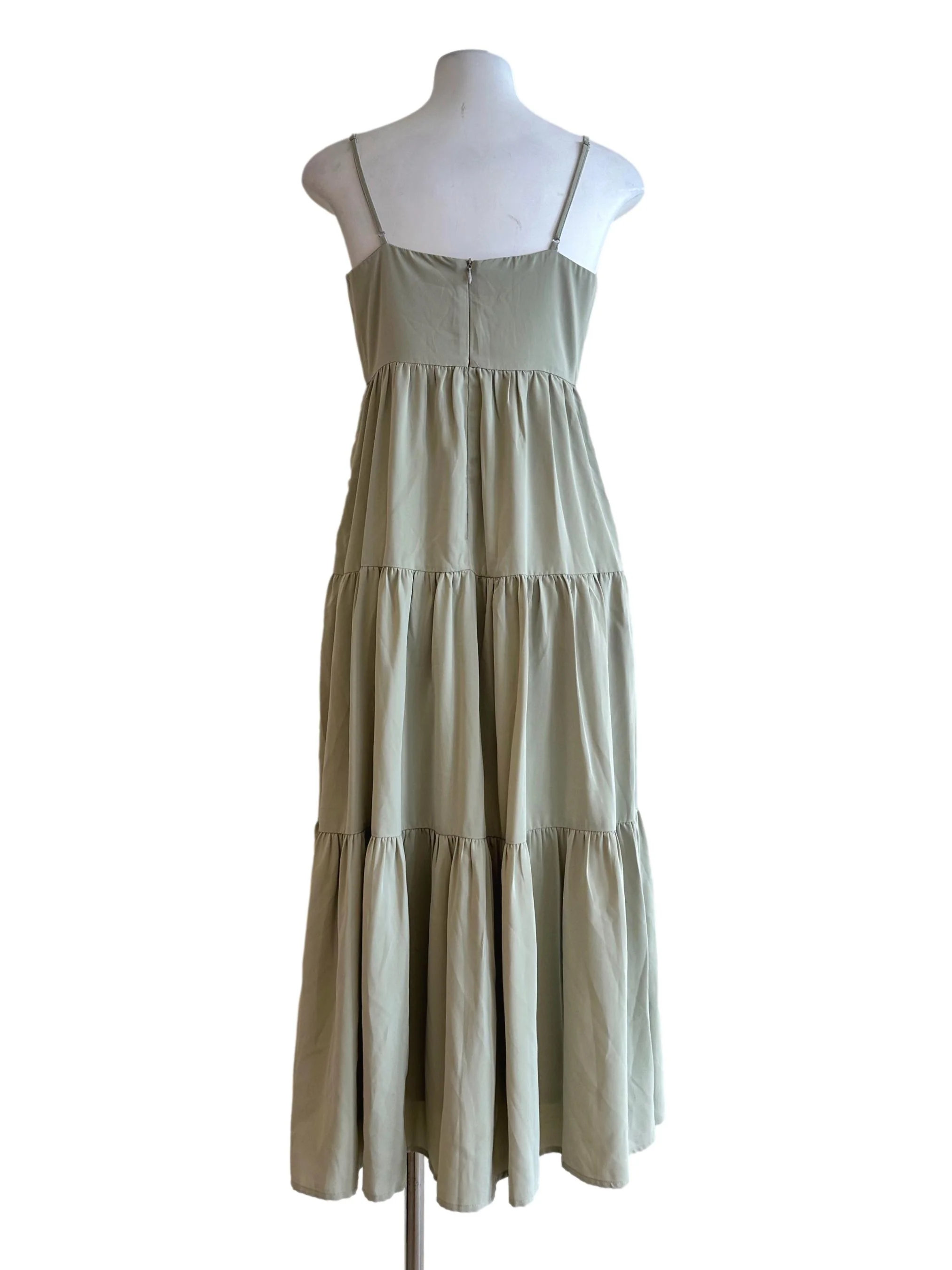 Olive Green Sleeveless Maxi Dress - Image 2