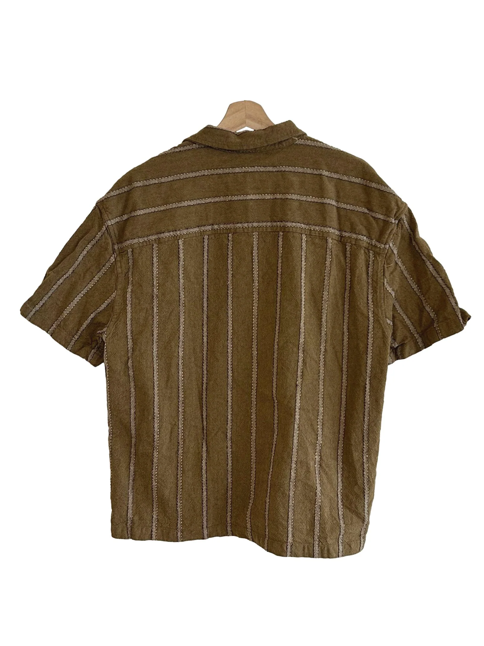 Olive Green Stripes Shirt - Image 2