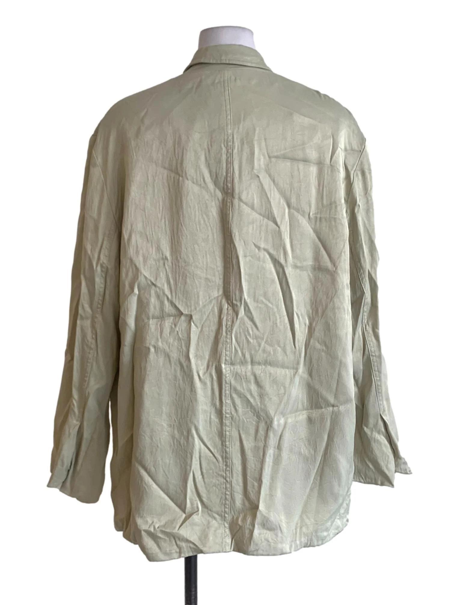 Olive Green Wing Collar Single Breasted Blazer - Image 2