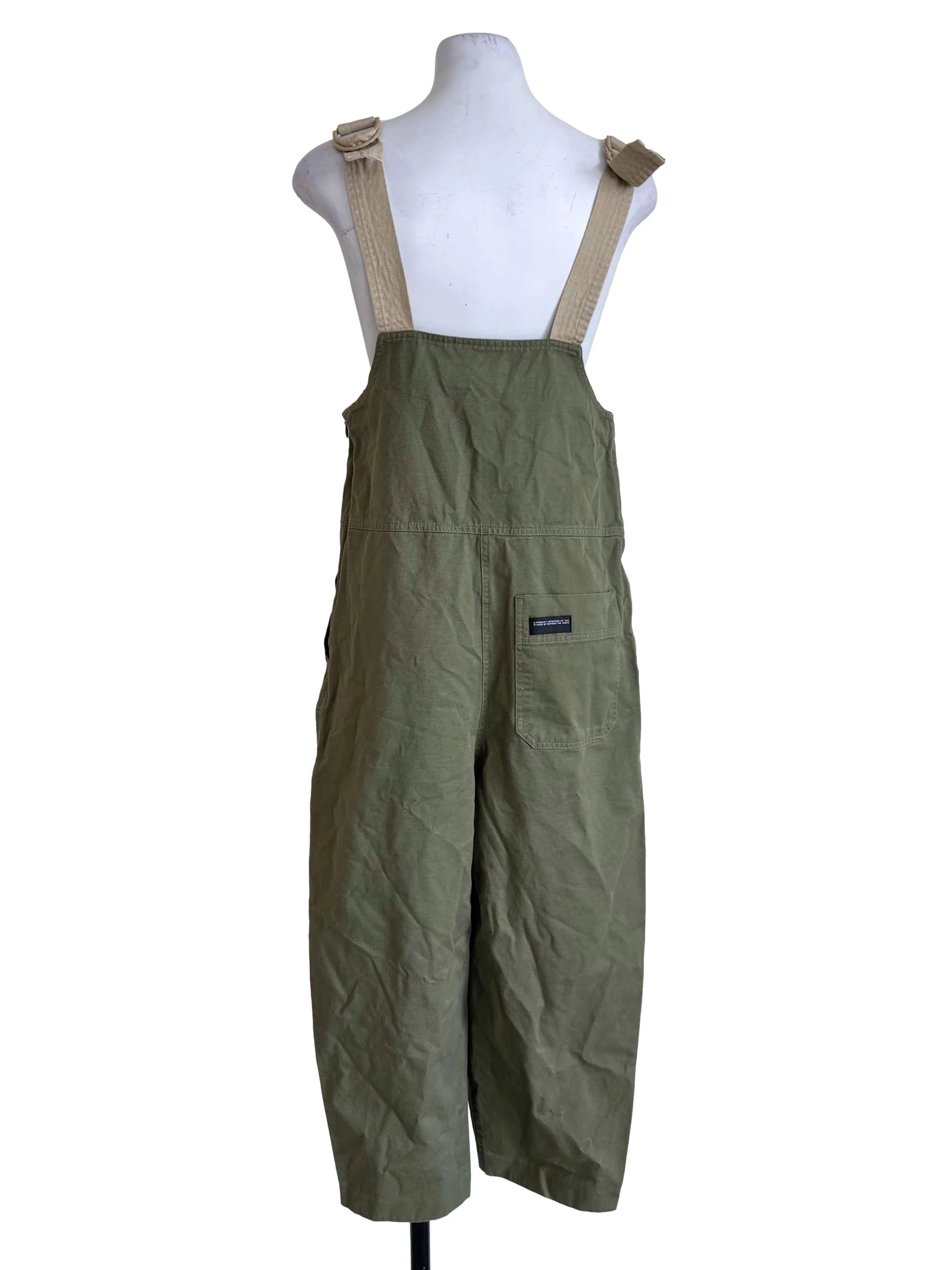 Olive Utility Dungaree Jumpsuit - Image 2