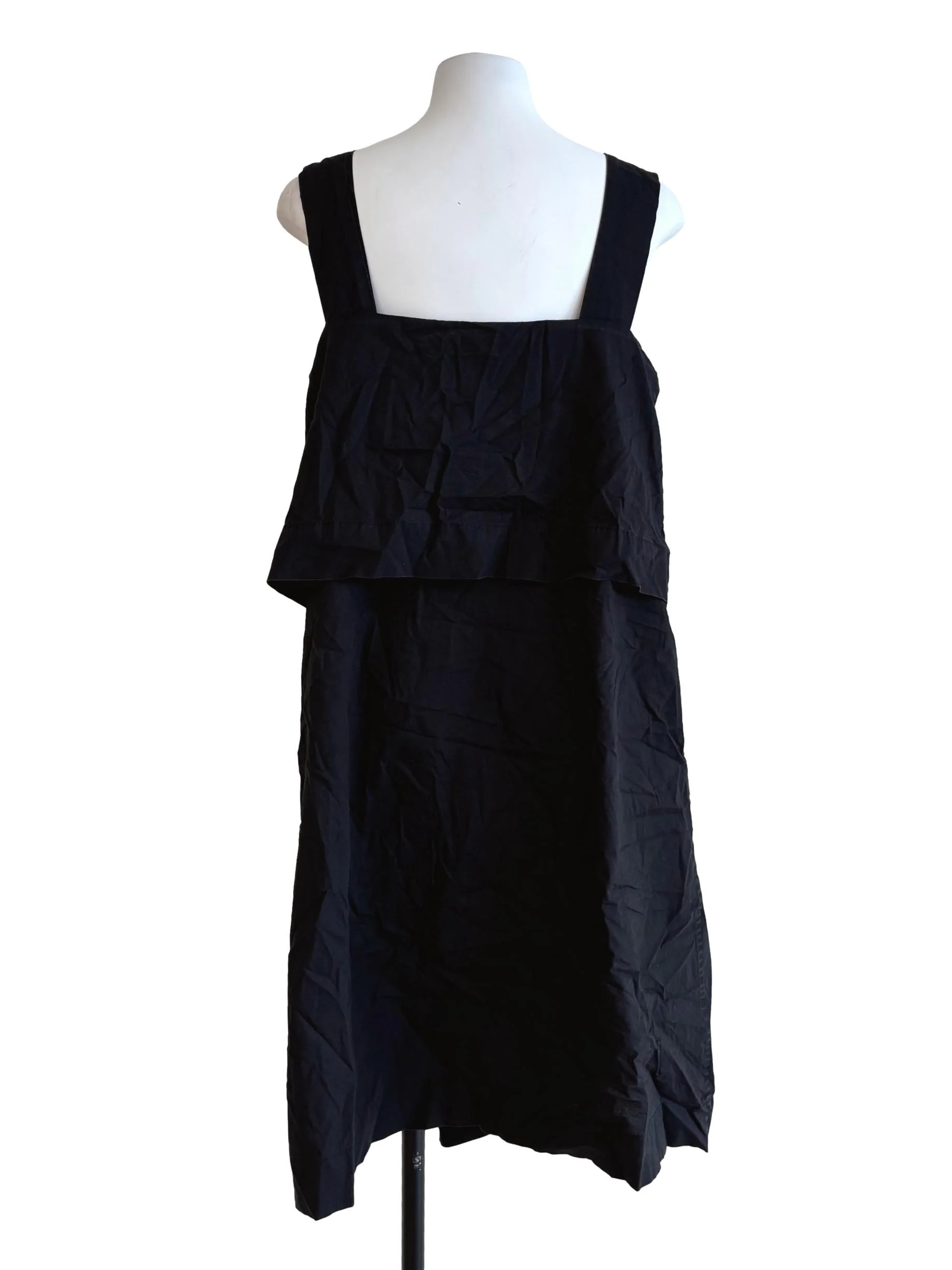 Onyx Black Apron Neck Cotton Dress - Image 2