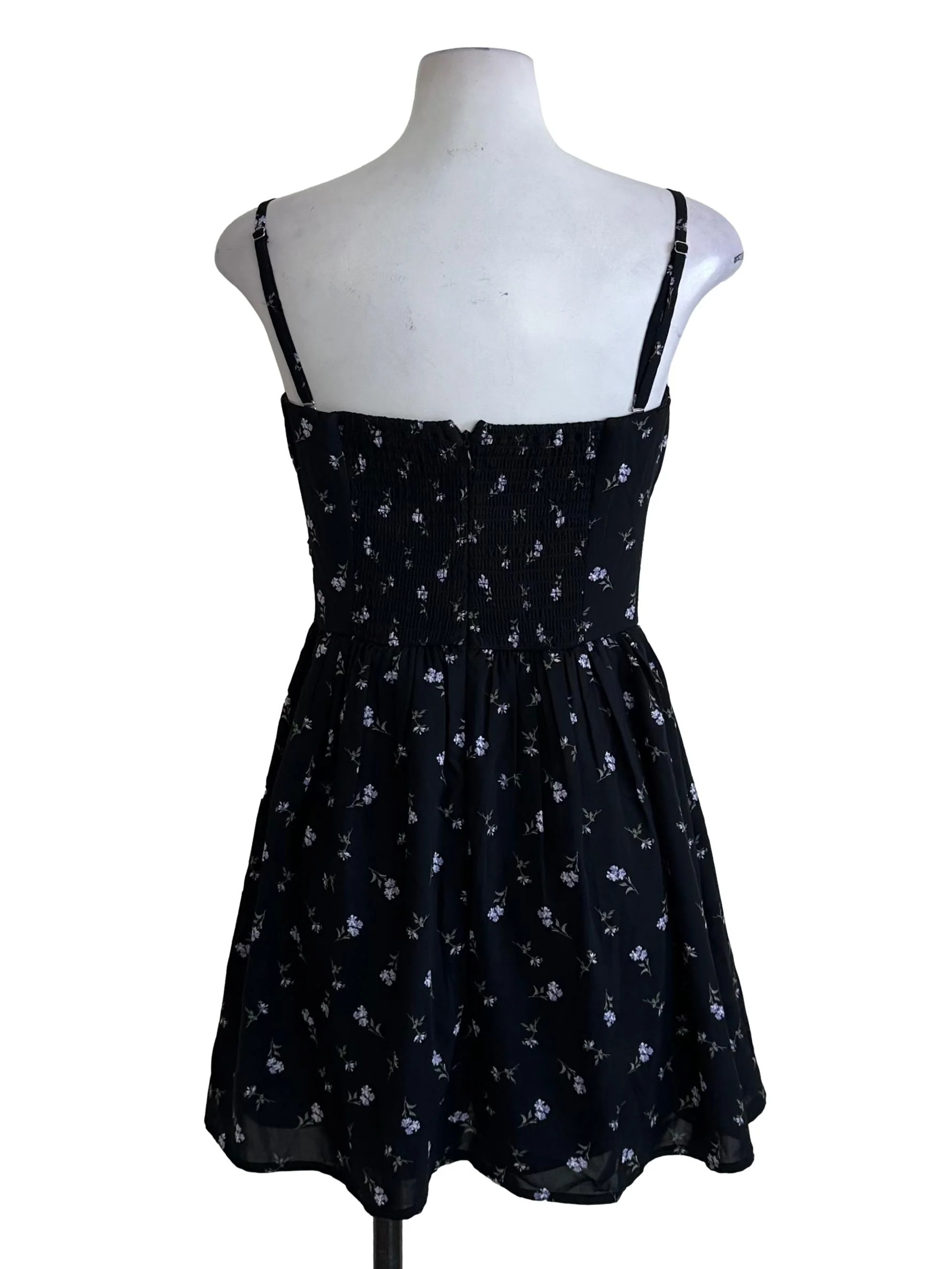 Onyx Black Floral Babydoll Dress - Image 2