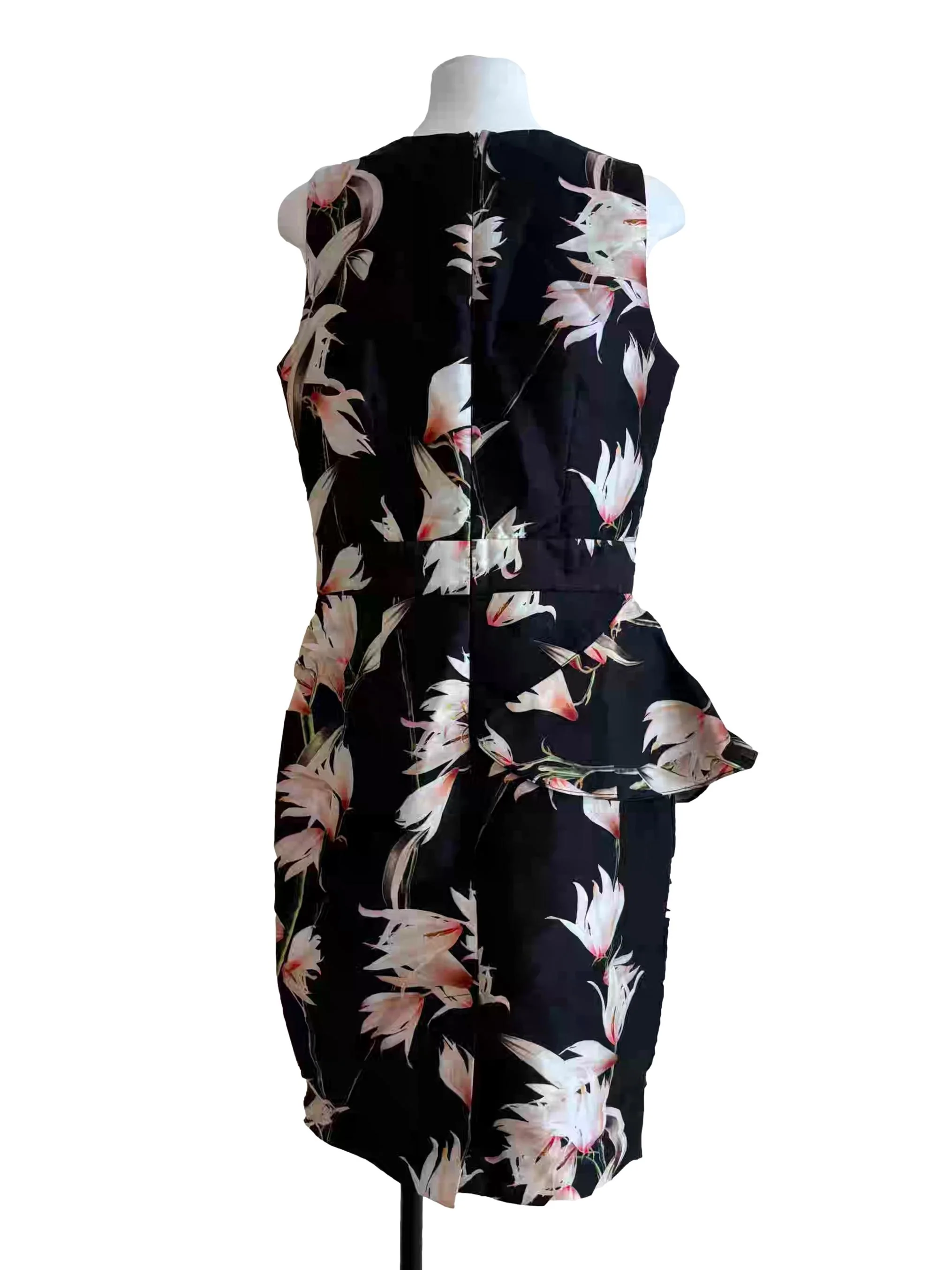 Onyx Black Floral Sheath Dress - Image 2