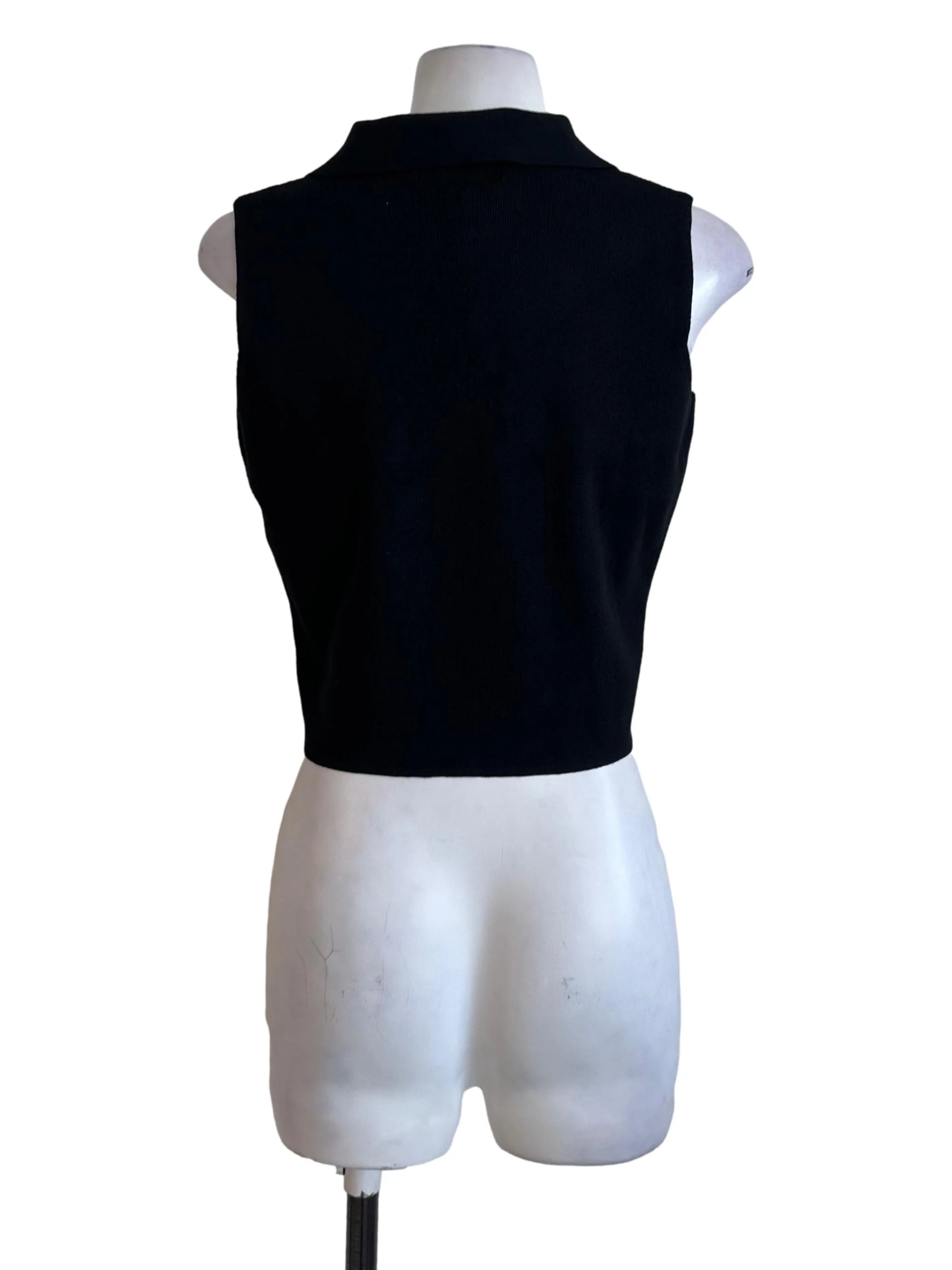Onyx Black Knit Collar Top - Image 2