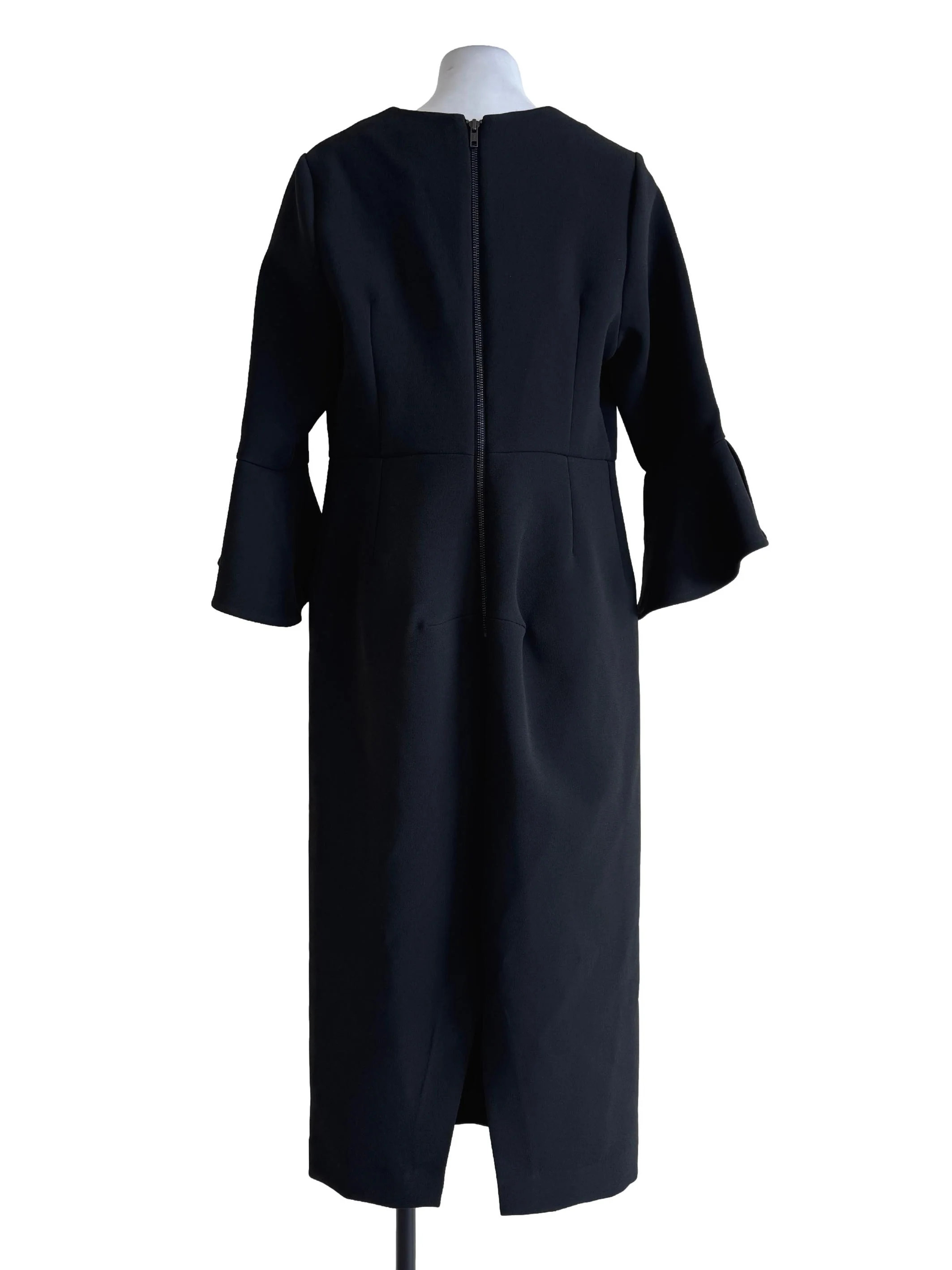 Onyx Black Long Sleeve Ironless Shift Dress - Image 2