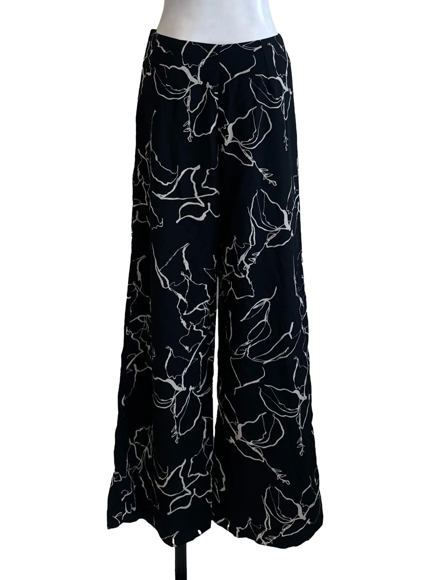 Onyx Black Pattern Wide Leg Pants - Image 2