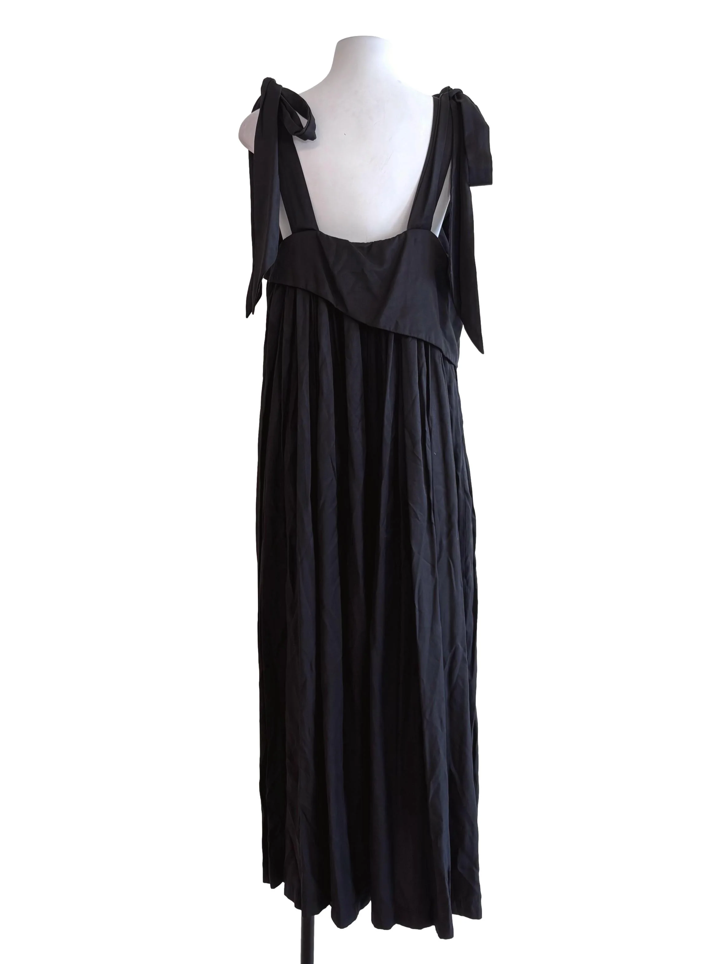 Onyx Black Pleated Maxi Dress - Image 2