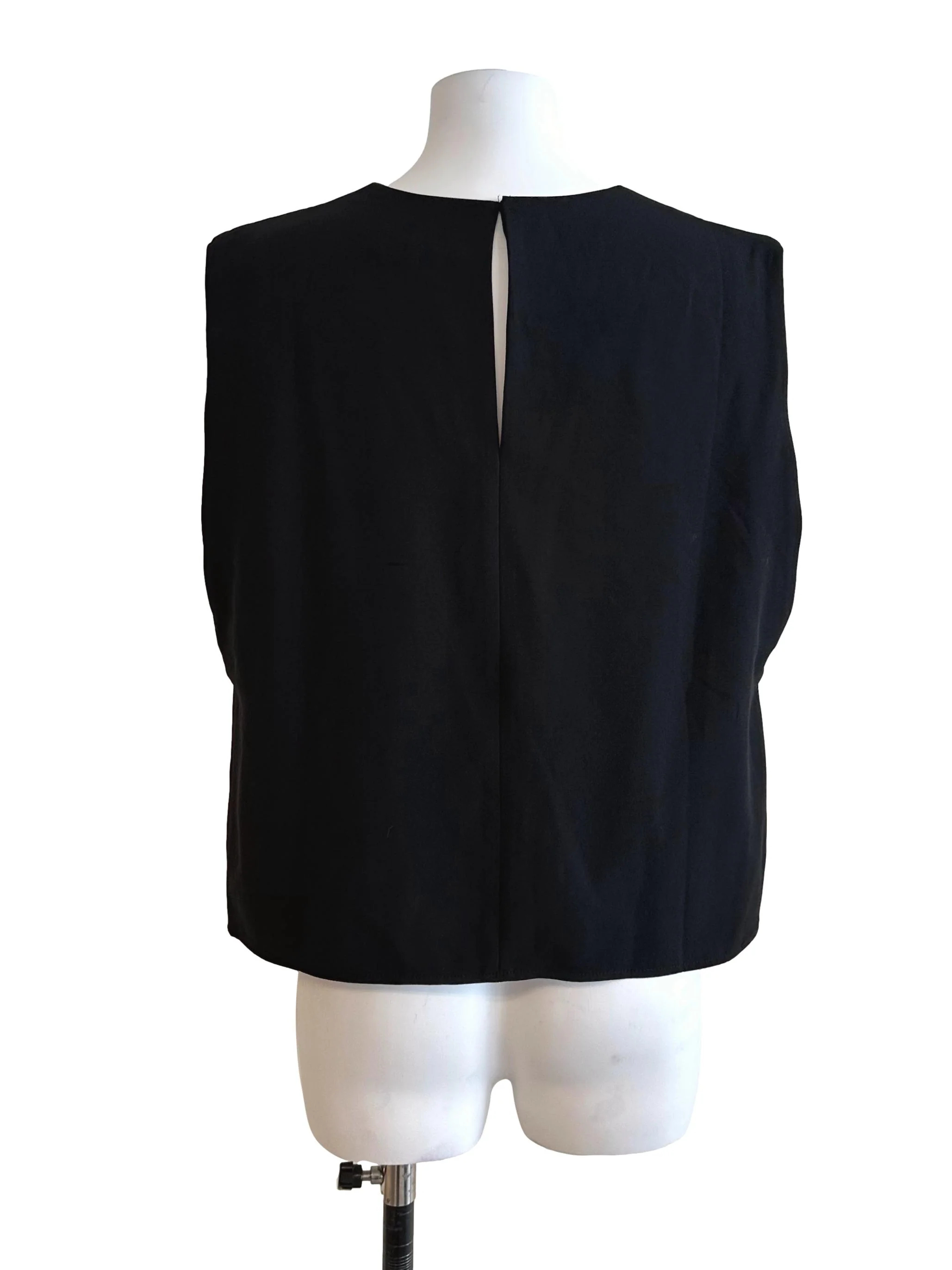 Onyx Black Round Neck Casual Top LB - Image 2