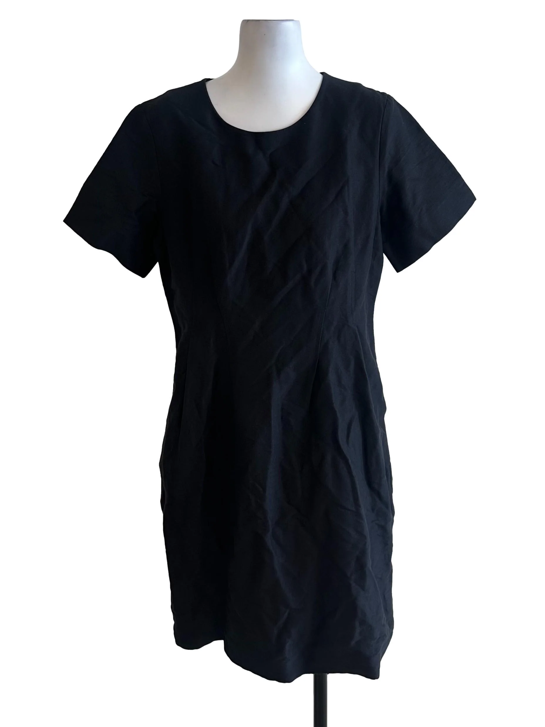 Onyx Black Round Neck Short Sleeve Dress