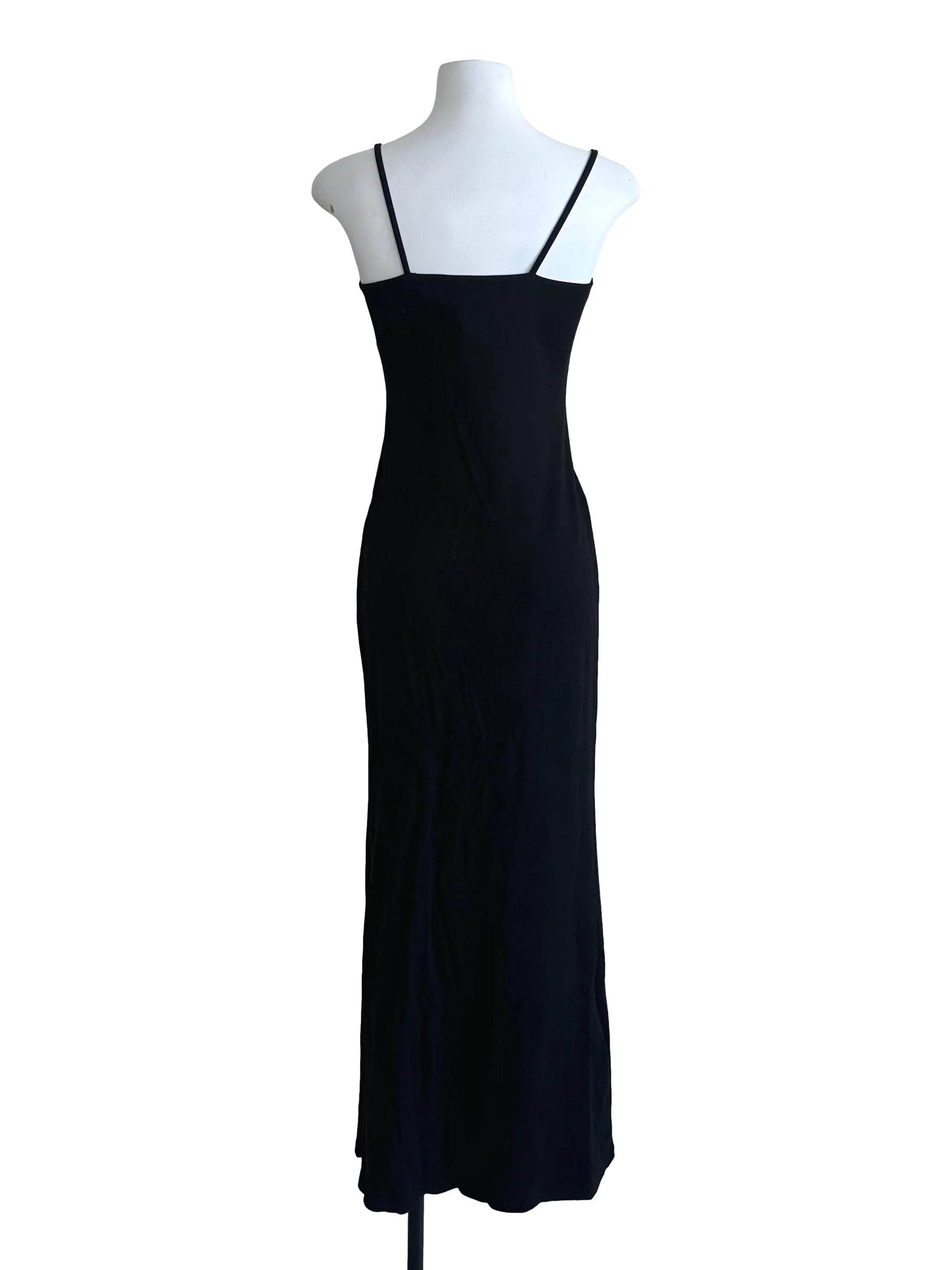 Onyx Black Scoop Neck Bodycon Knit Dress - Image 2