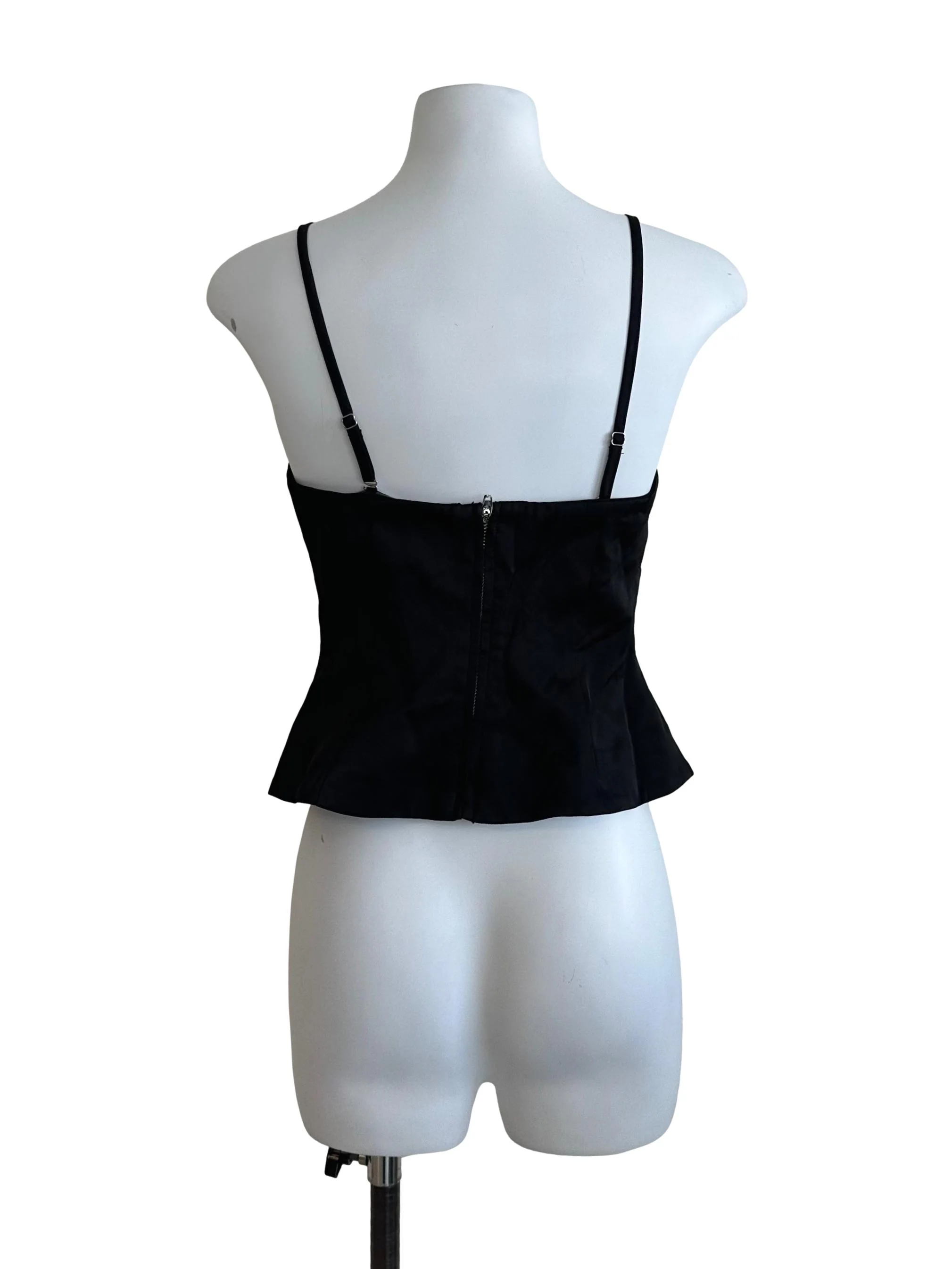 Onyx Black Sweetheart Neck Fitted Top - Image 2