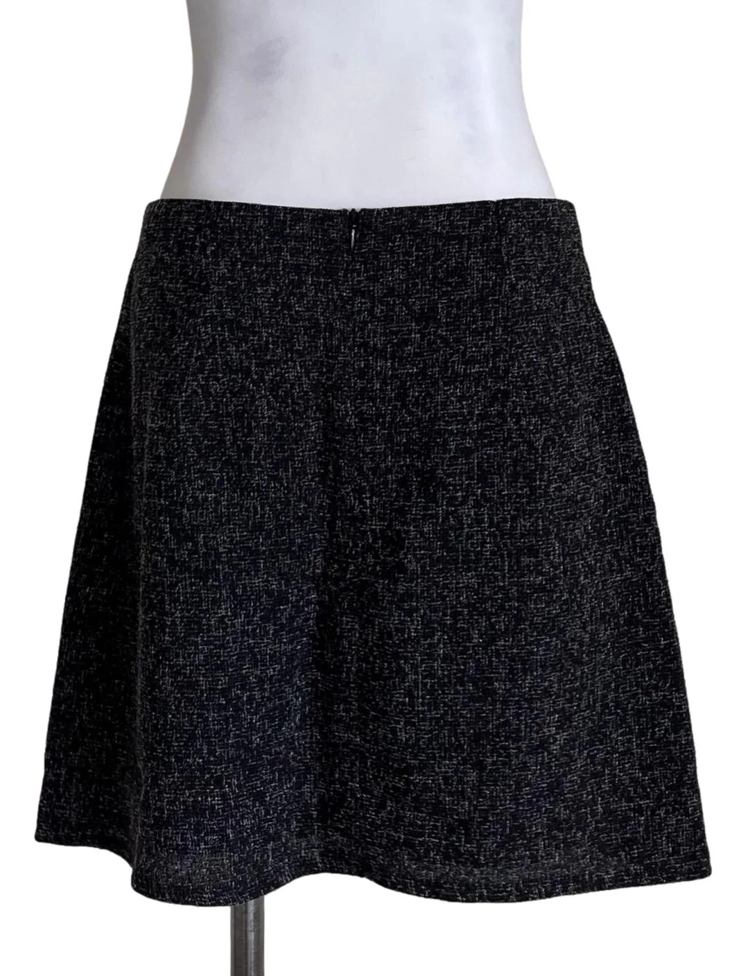 Onyx Black Tweed Button Detail Skirt - Image 2
