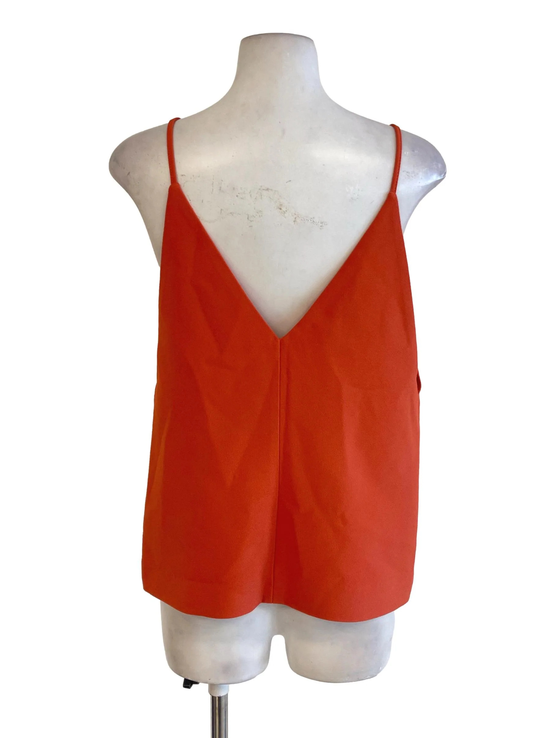 Orange Brick Spaghetti Strap V Neck Shift Top - Image 2