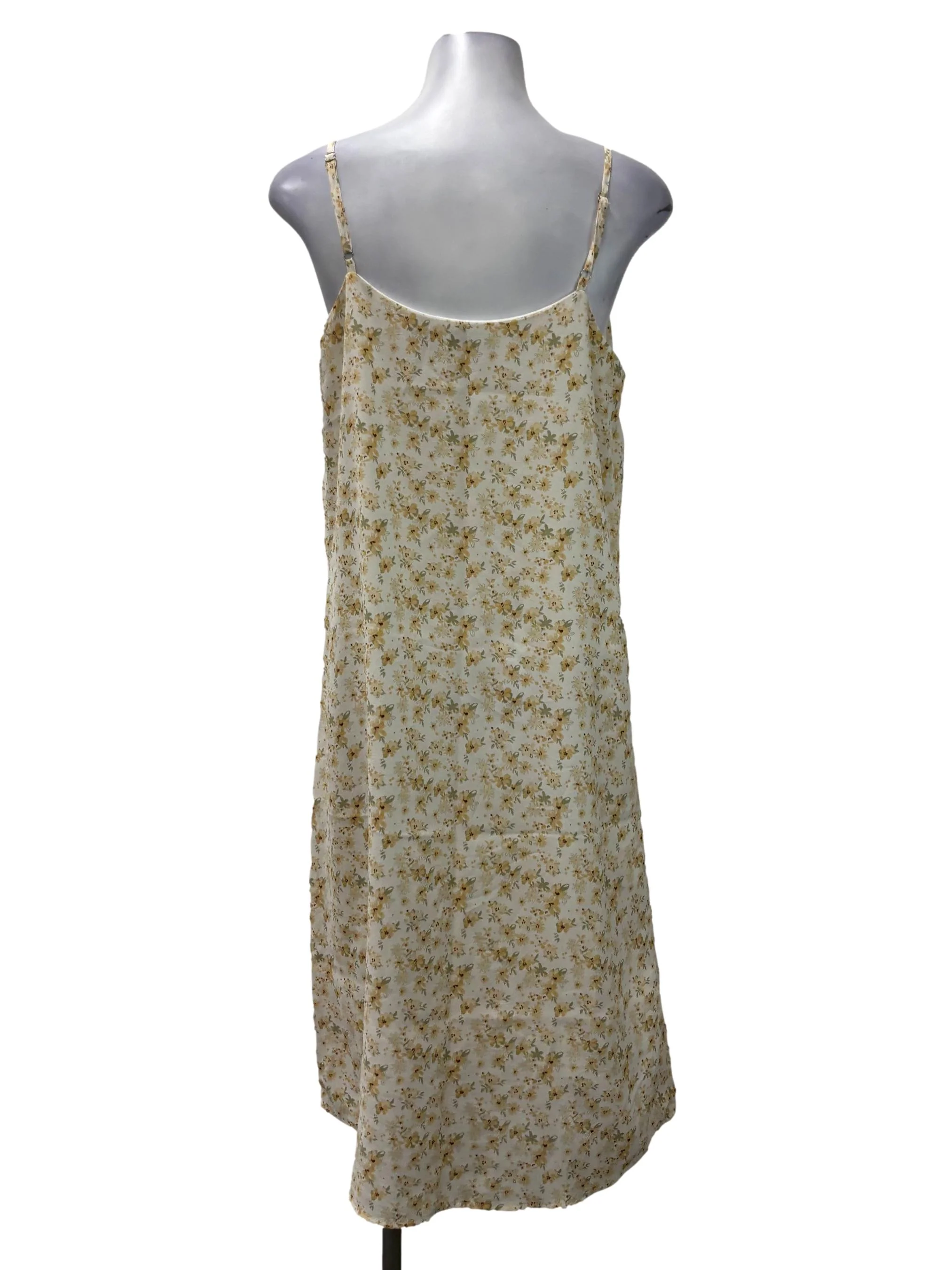 Orange Floral V-Neck Cami Midi Dress - Image 2