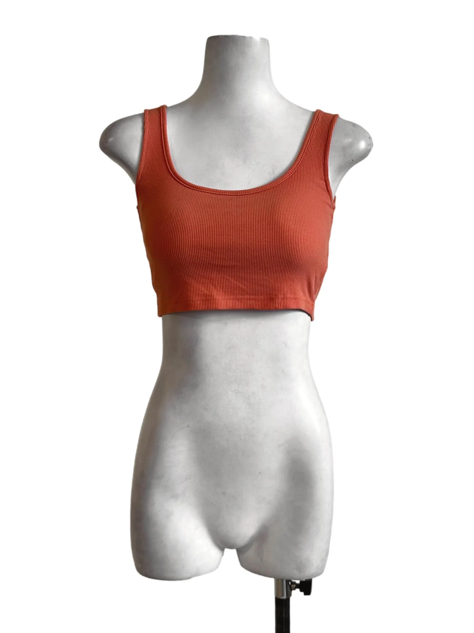 Orange Pencil Stripes Crop Top