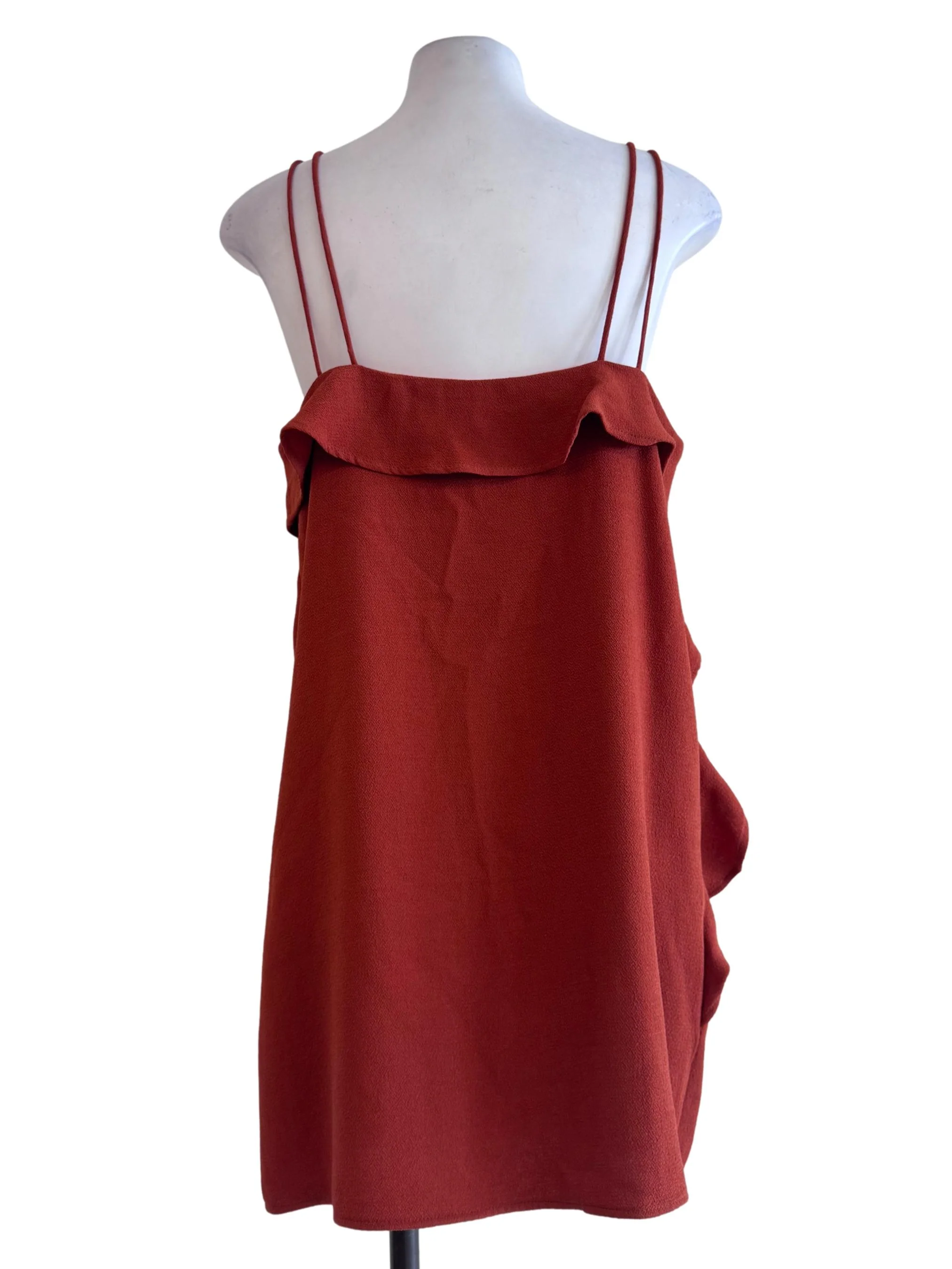 Orange Scoop Neck Sleeveless Mini Dress - Image 2