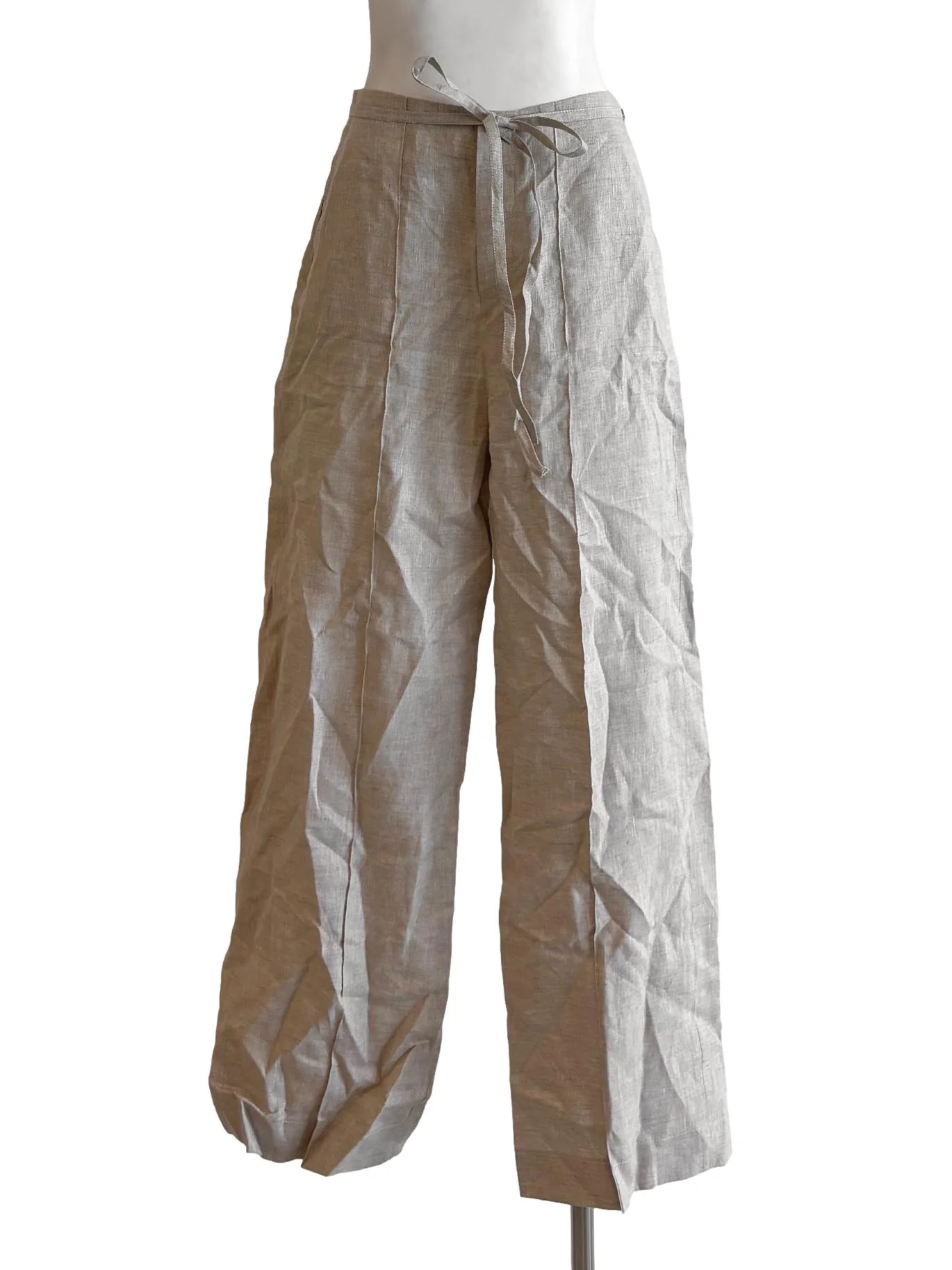 Oyster Linen Straight Pants