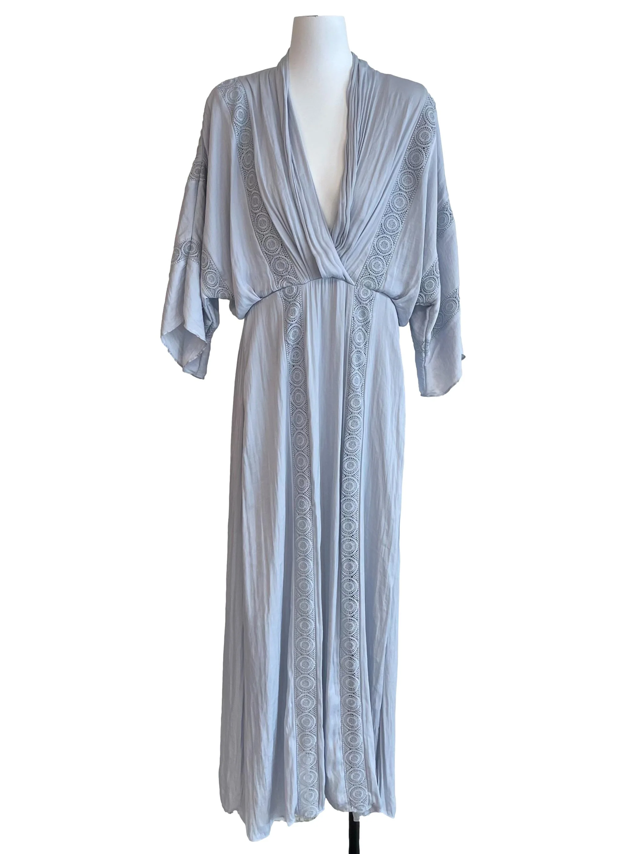 Pale Blue Draped Long Dress
