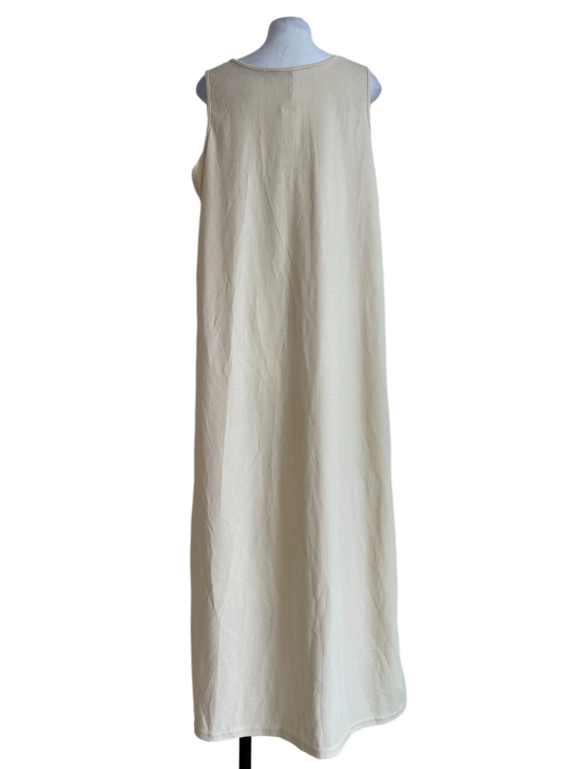 Pale Corn Waffle Sleeveless Dress - Image 2