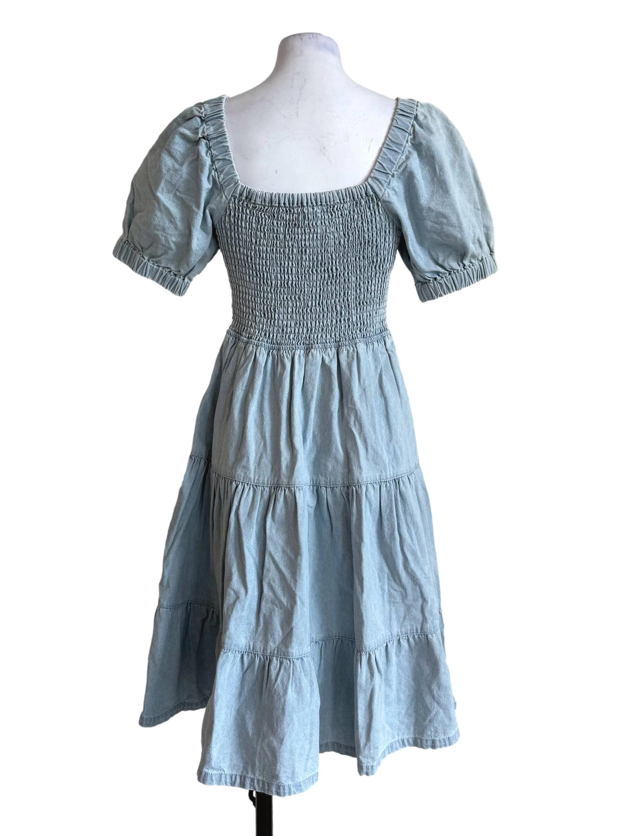Pale Denim Tiered Dress - Image 2