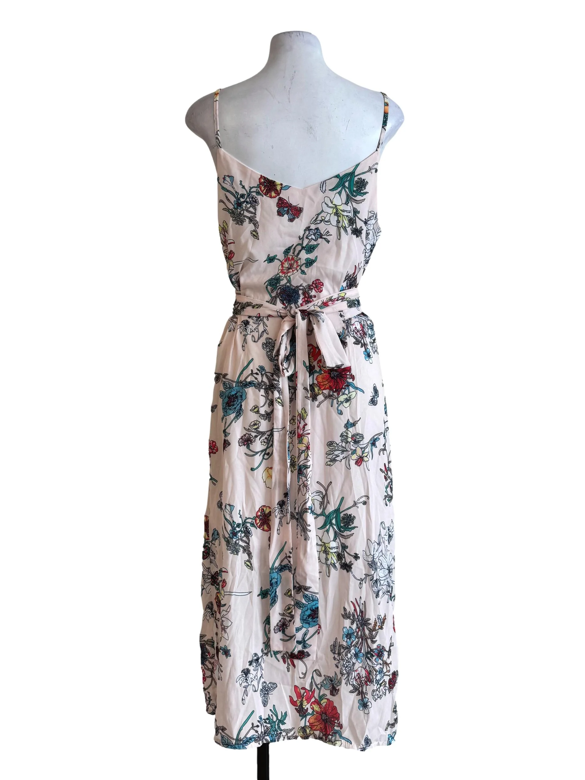 Pale Peach With Multicolor Prints Dress - Image 2