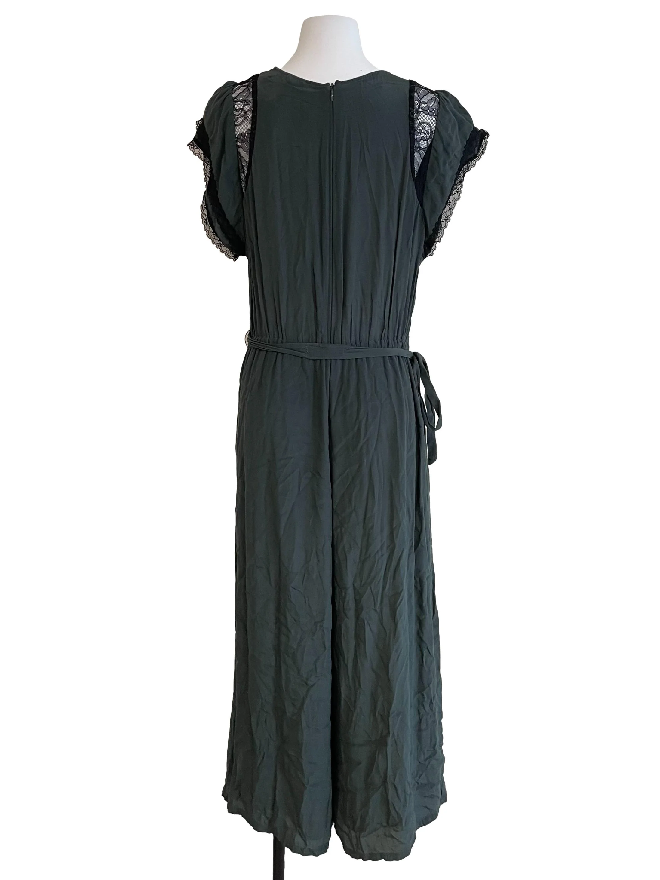 Pale Pine Lace Blouson Jumpsuit - Image 2