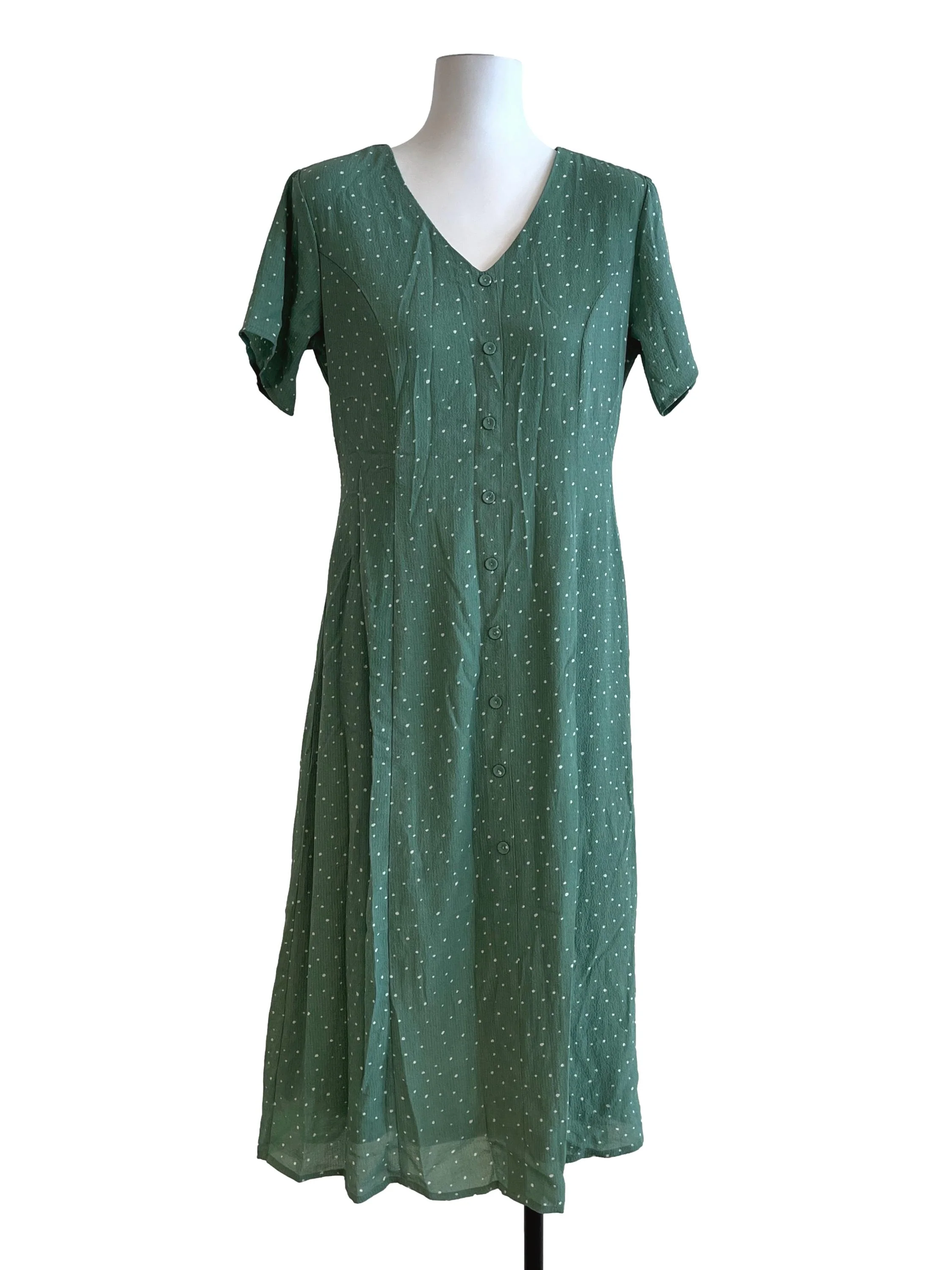 Parakeet Green V-Neck Dress TCL