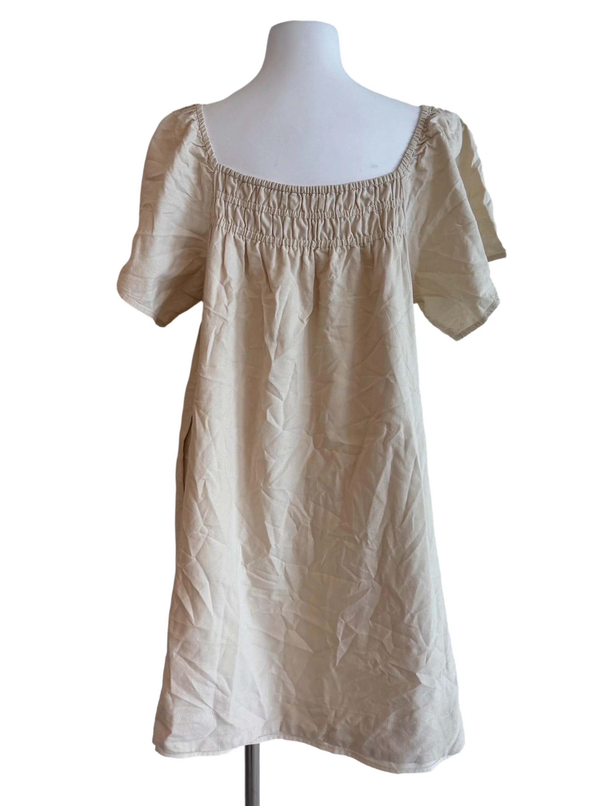 Parchment Butterfly Sleeves Tent Dress - Image 2