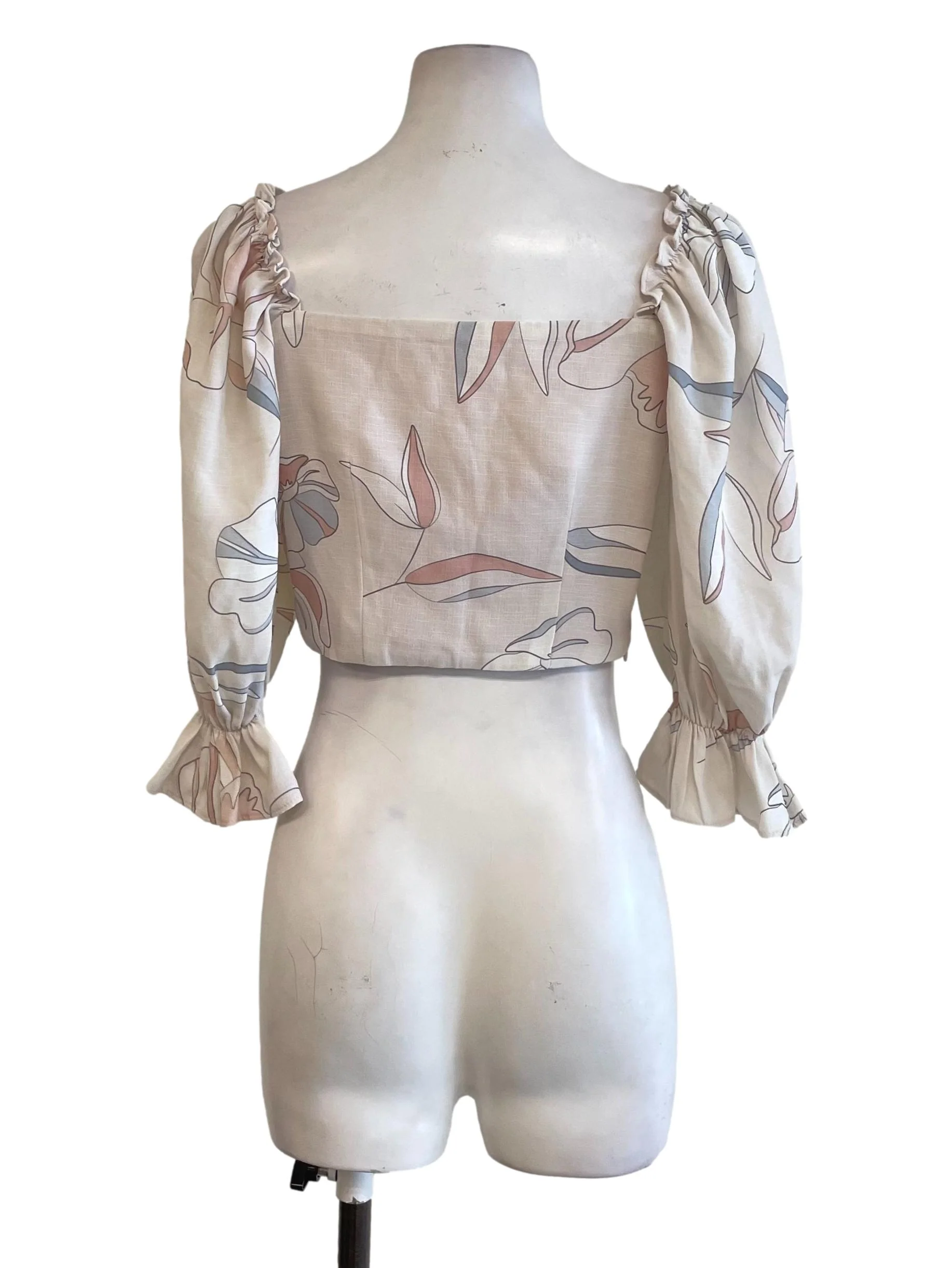 Parchment Floral Poet Sleeves Top - Image 2