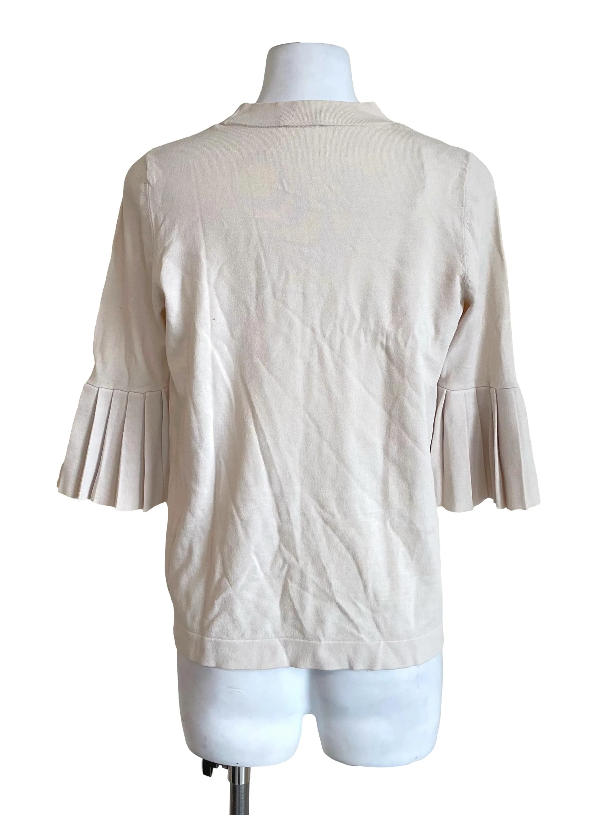 Parchment Pleated Bell Sleeves Knit Top - Image 2