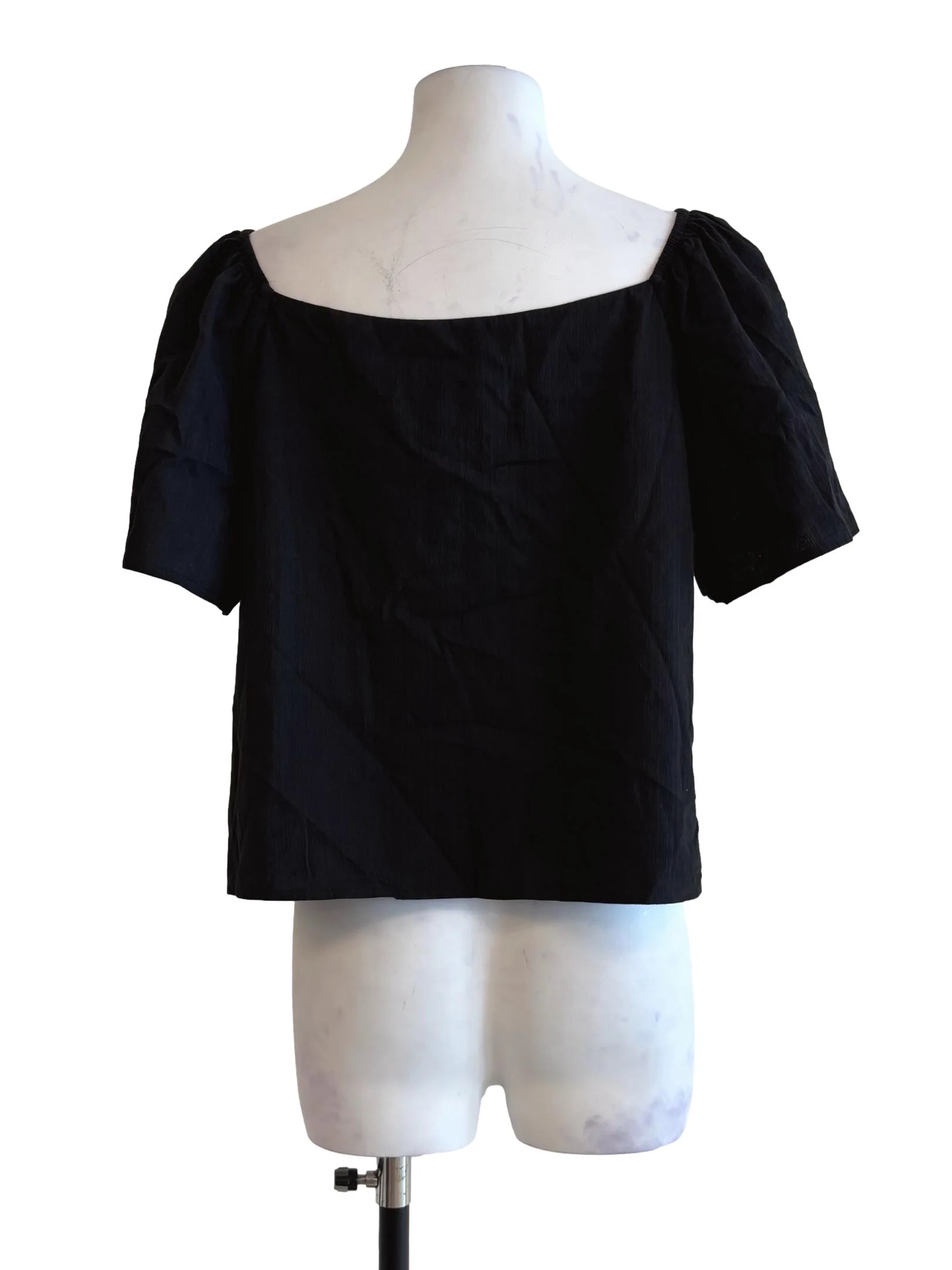 Parisian Black Cotton Blouse - Image 2
