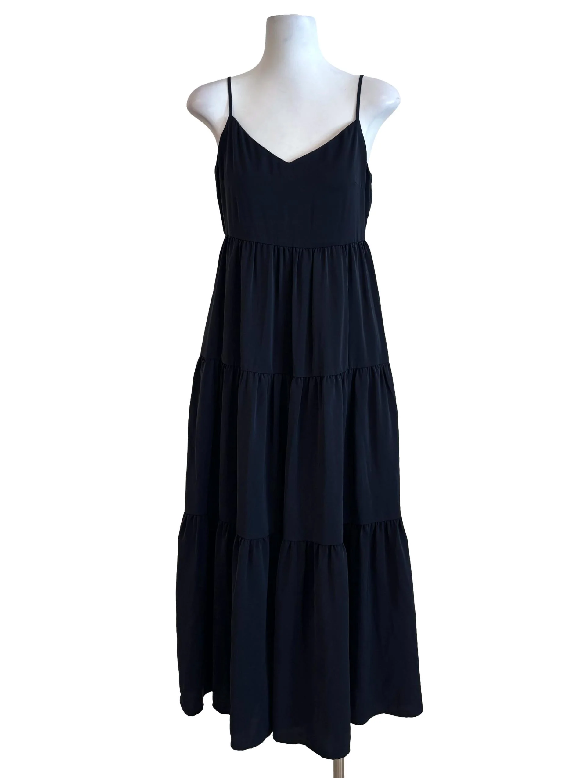 Parisian Black Sleeveless Tiered Dress