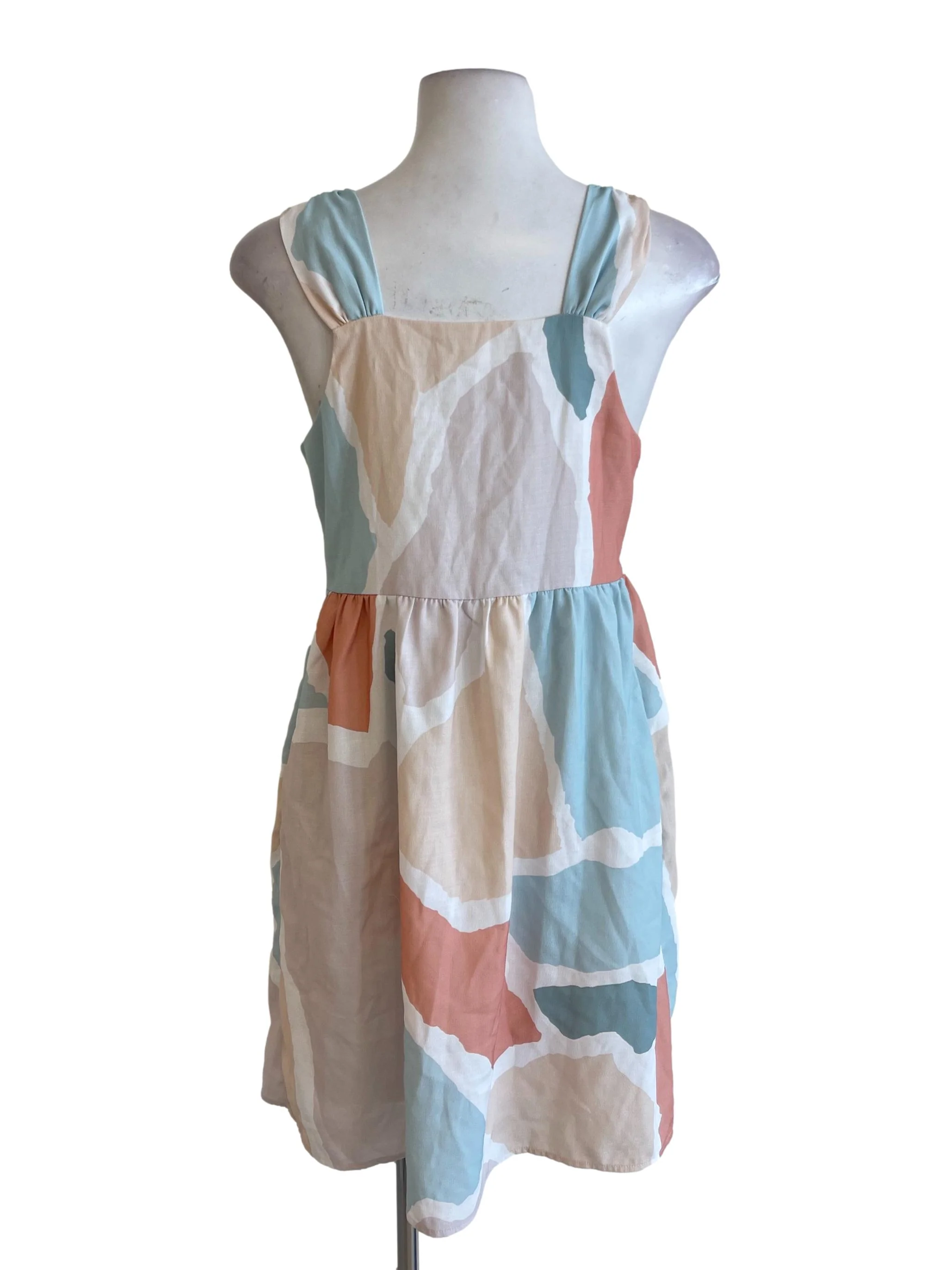 Pastel Abstract Queen Anne Dress - Image 2
