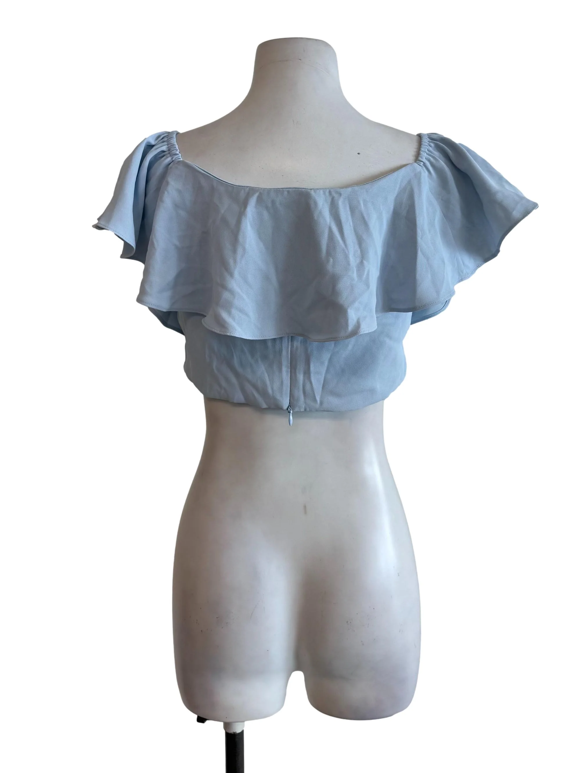 Pastel Blue Butterfly Sleeves Tube Top - Image 2