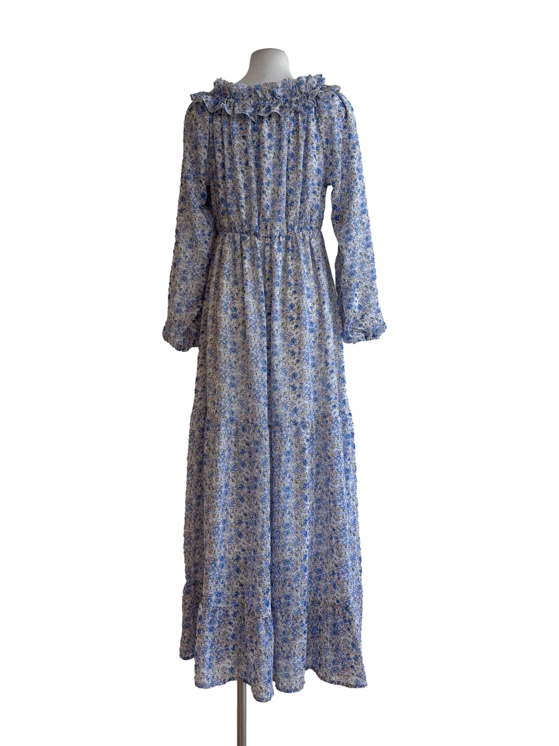 Pastel Blue Floral Day Dress - Image 2