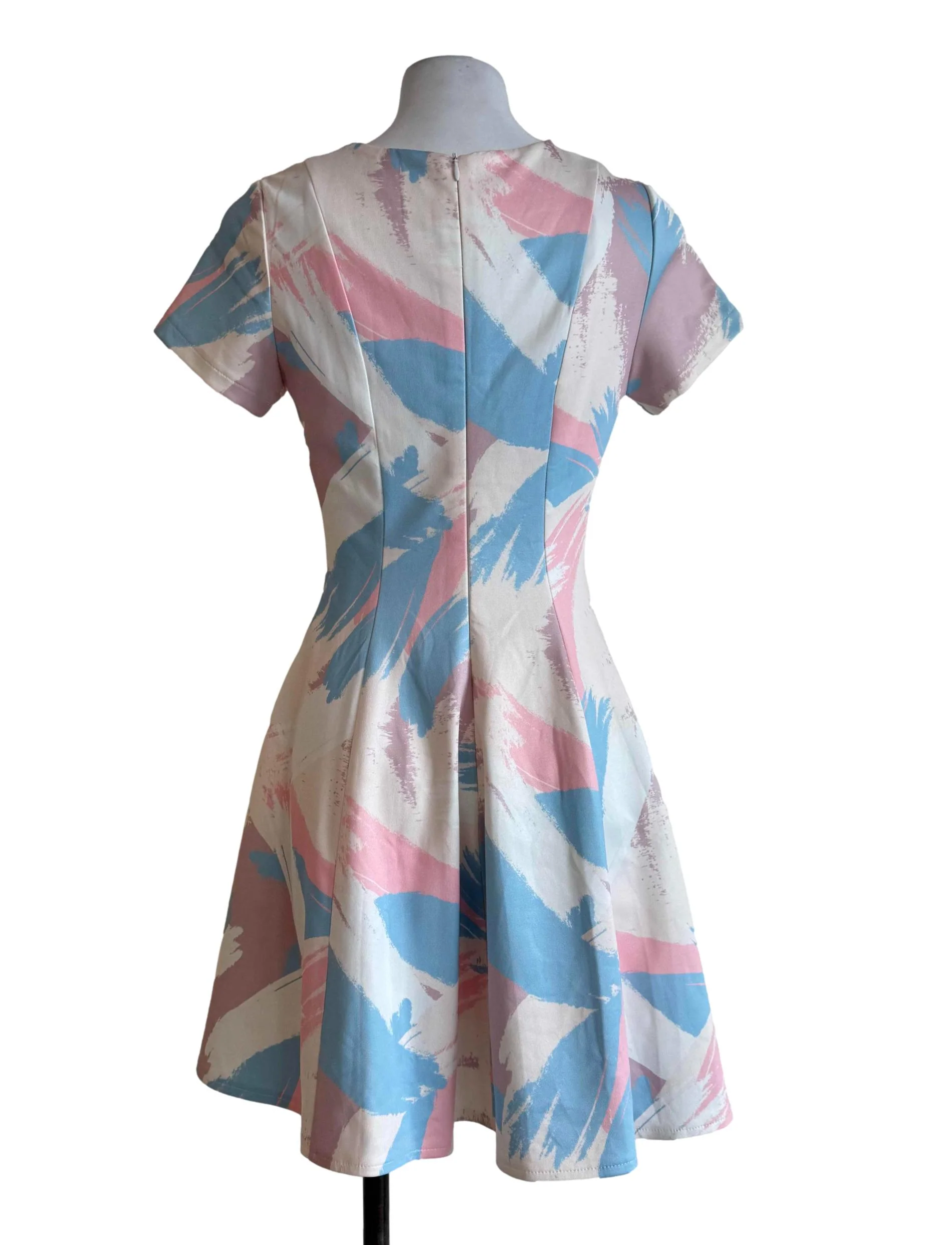 Pastel Multi-Color Short Sleeve Dress - Image 2
