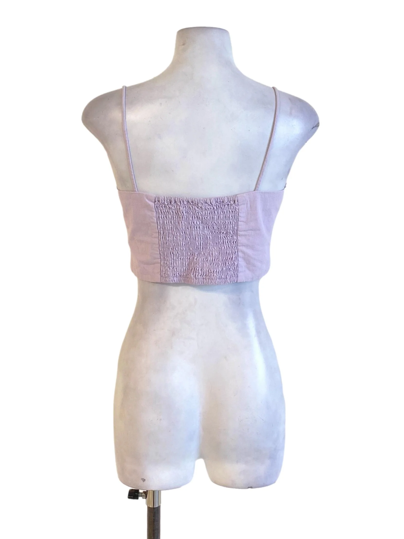 Pastel Purple Knot Bust Spaghetti Strap Cropped Top LB - Image 2