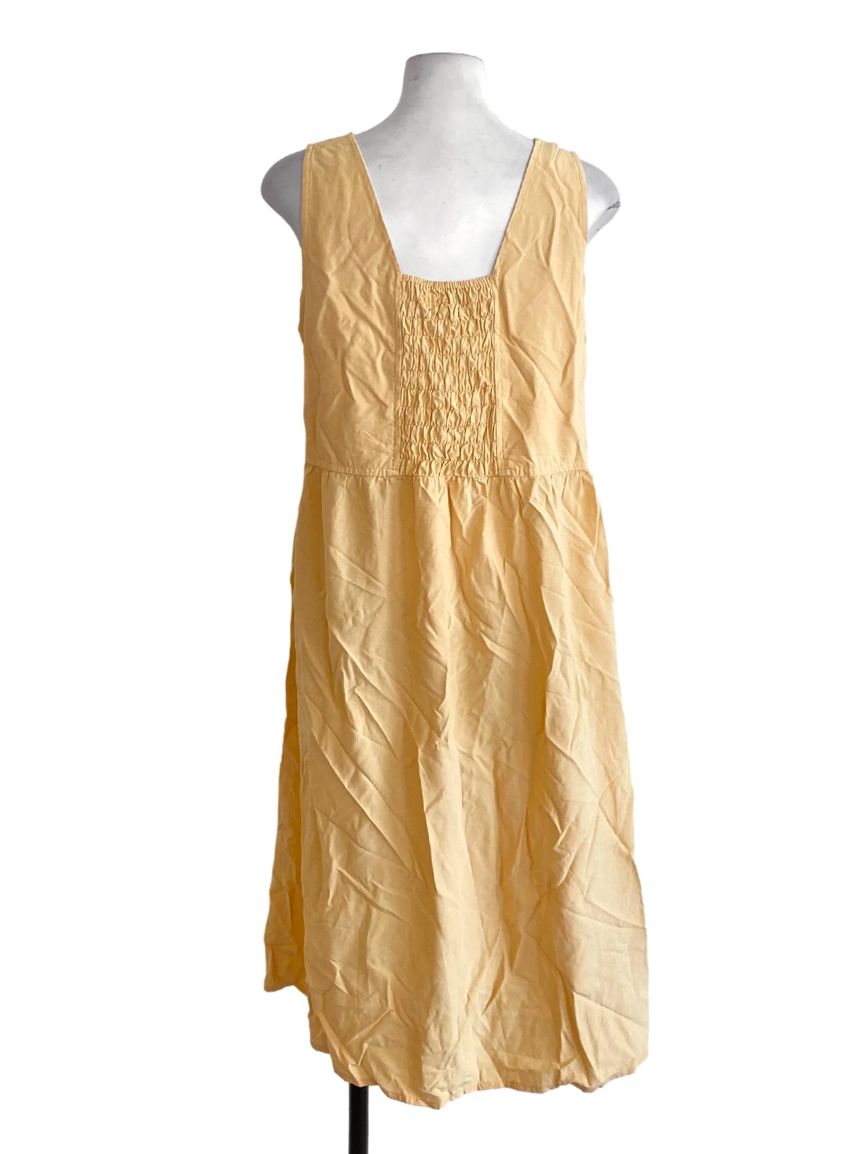 Pastel Yellow Square Neck Apron Dress - Image 2