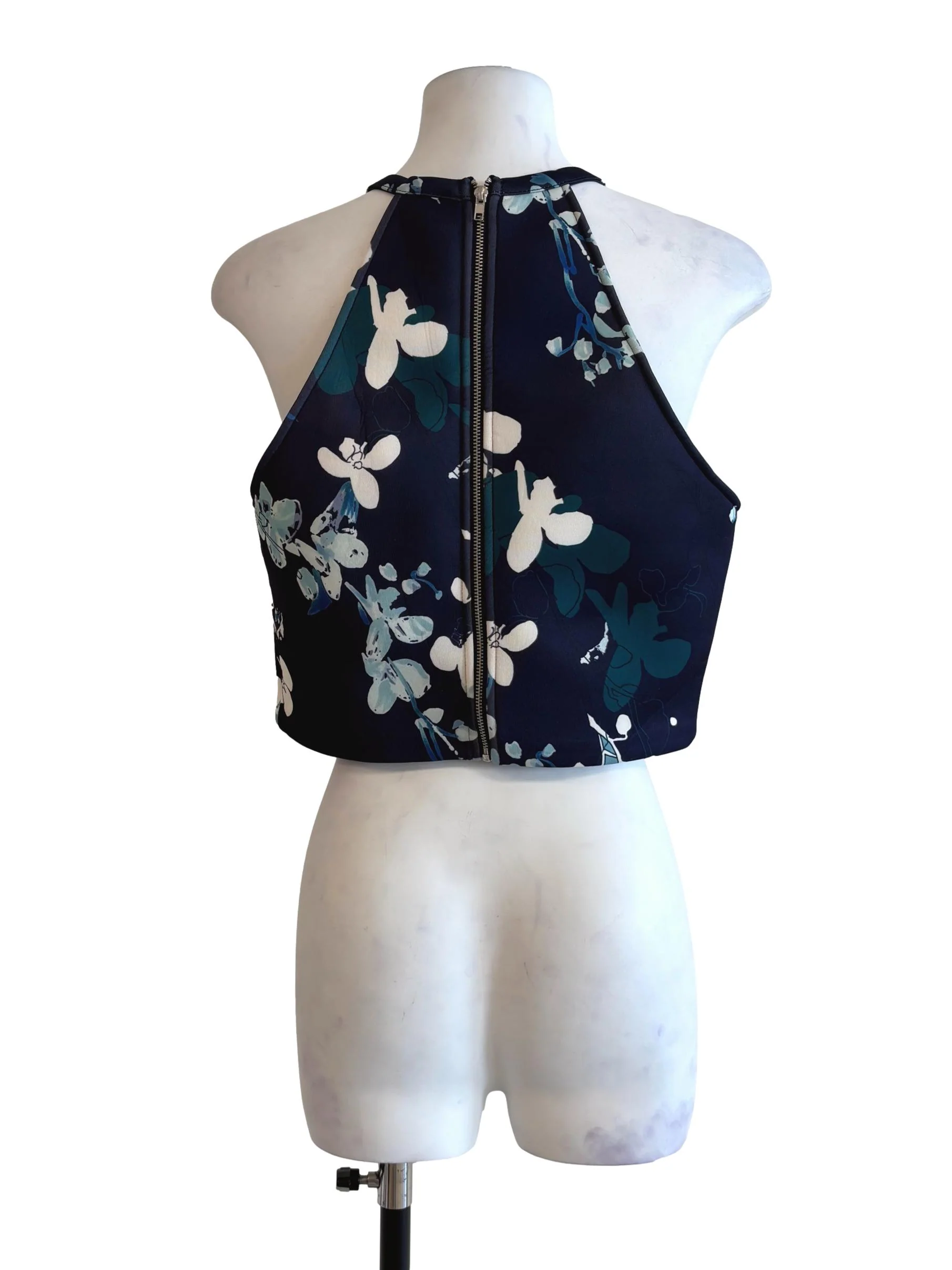Peacock Blue Apron Neck Top LB - Image 2