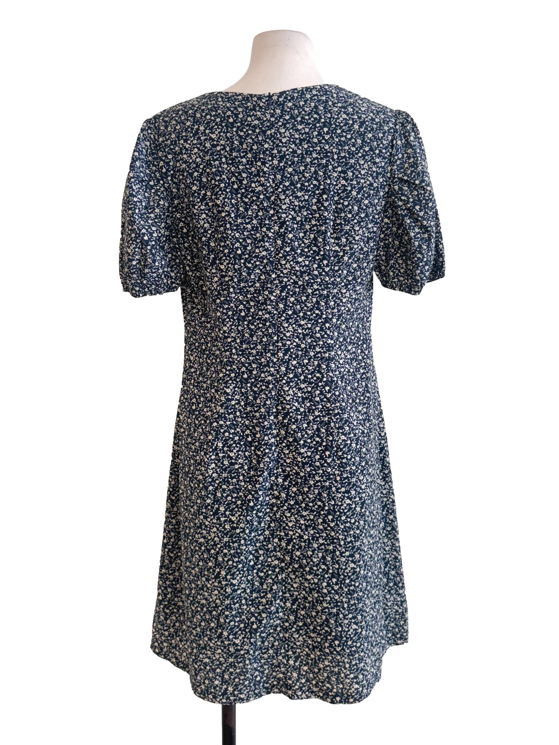 Peacock Blue Floral Dress - Image 2