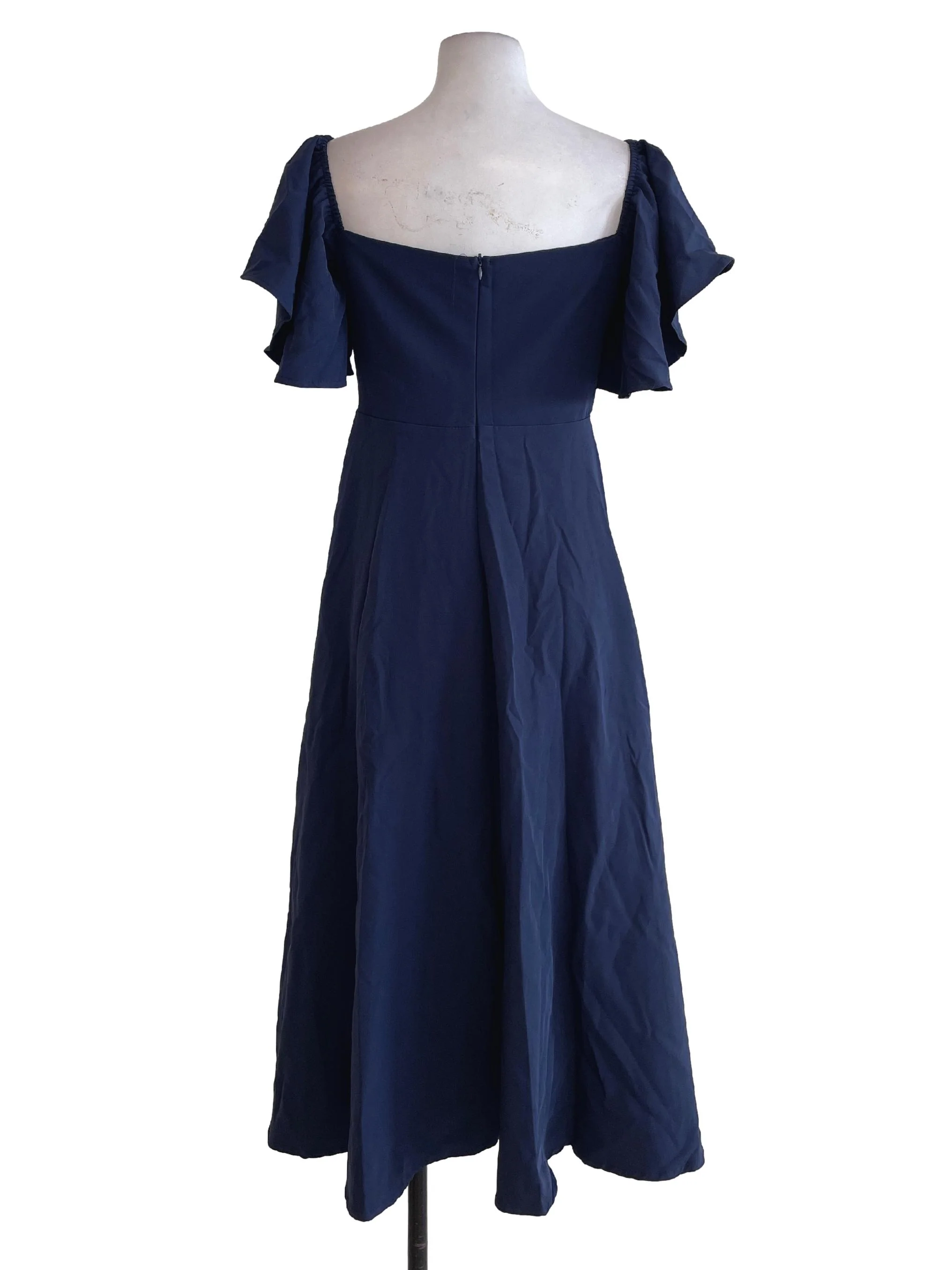 Peacock Blue Plain Dress - Image 2