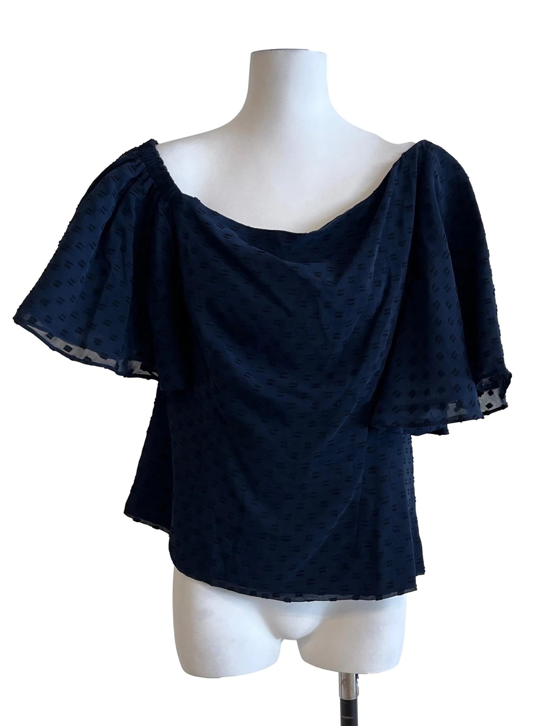 Peacock Blue Scoop Short Sleeve Top
