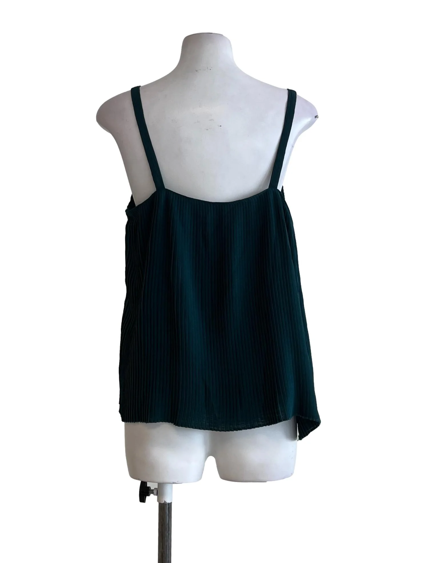 Peacock Green V-Neck Sleeveless Blouse - Image 2