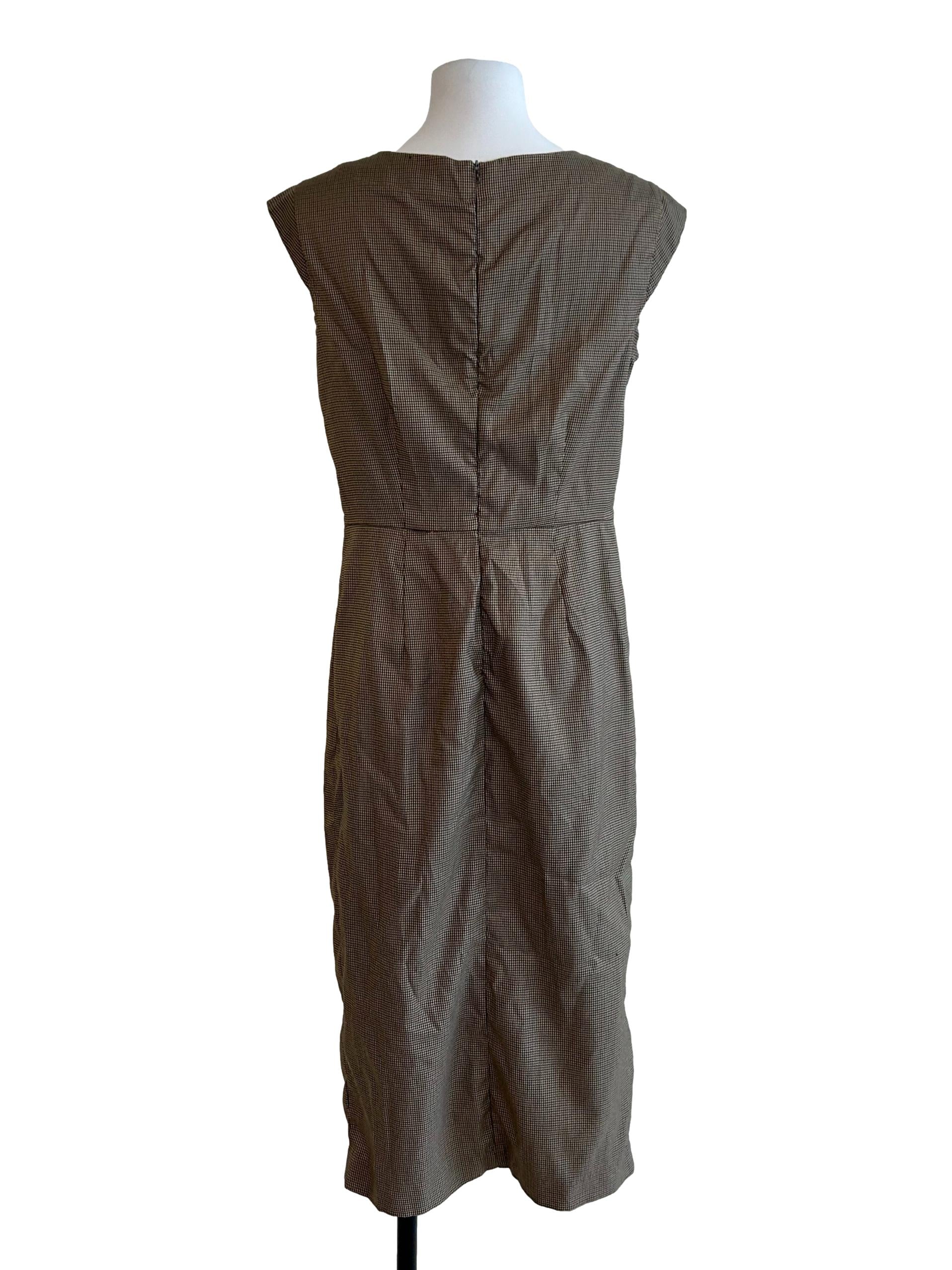 Peanut Brown Gingham Dress - Image 2
