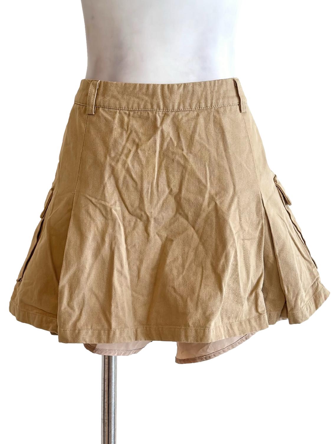 Peanut Brown Pleated Mini Skirt - Image 2