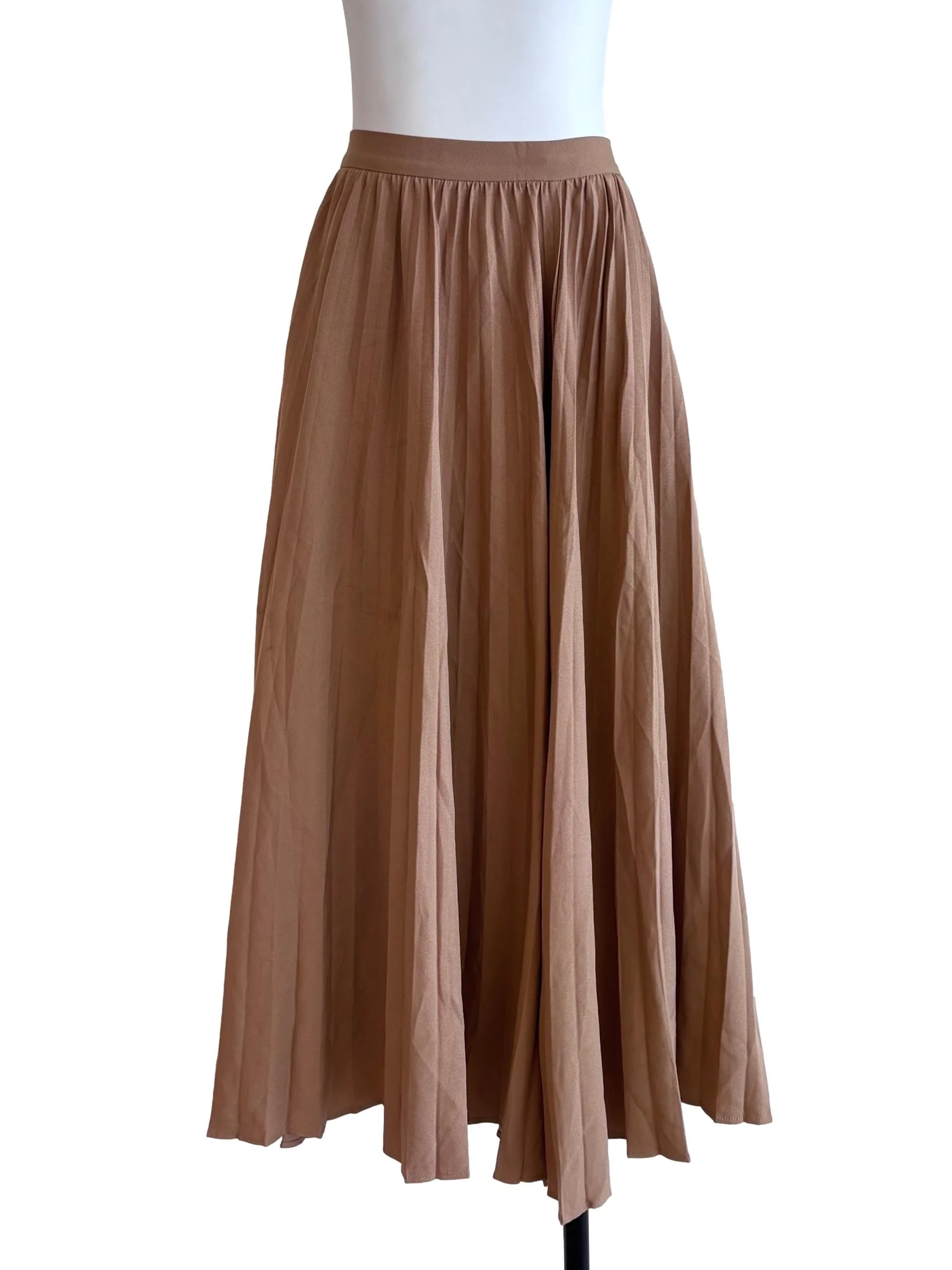 Peanut Brown Pleated Skirt LB